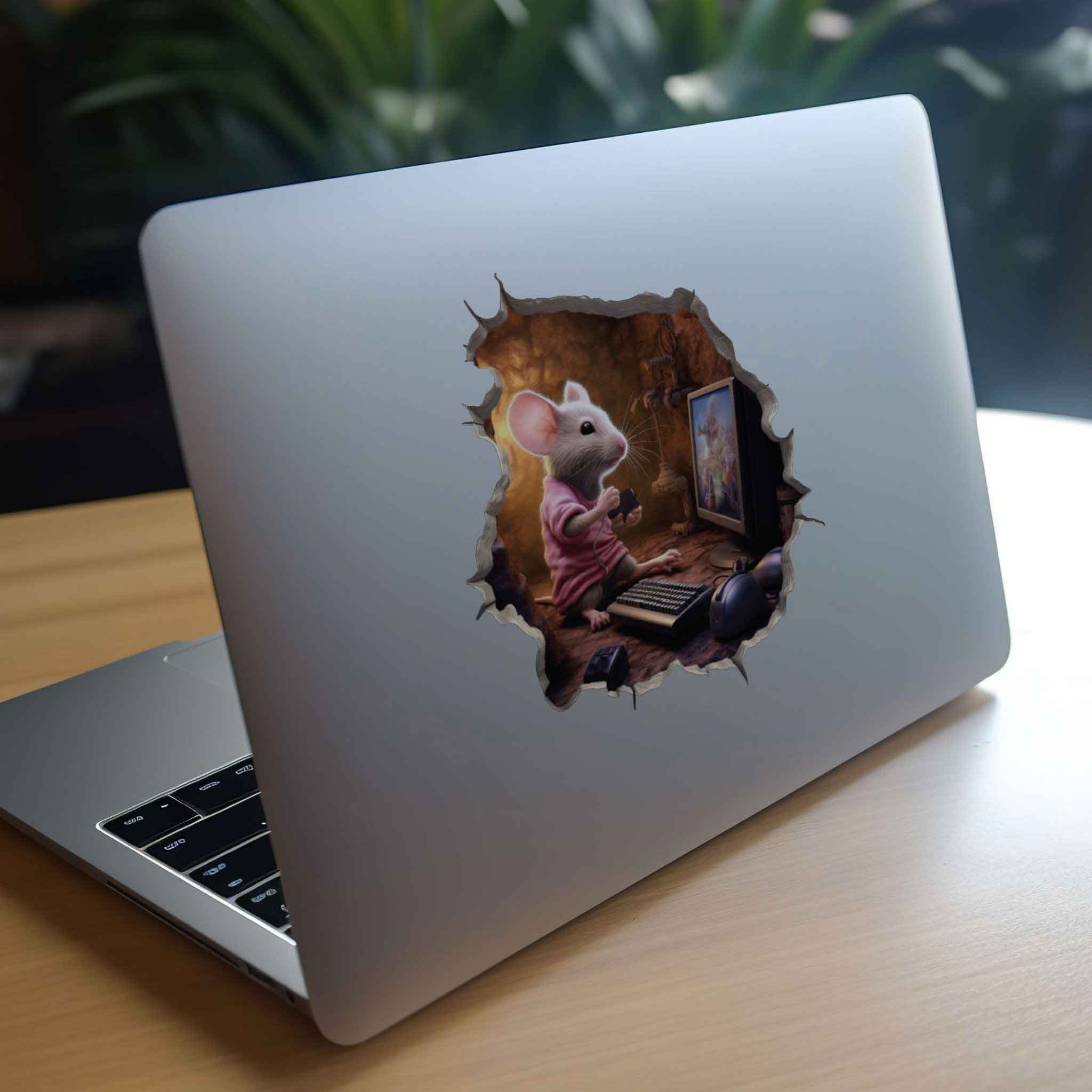 Video Gamer Mouse Hole Decal - My Wonderful Walls