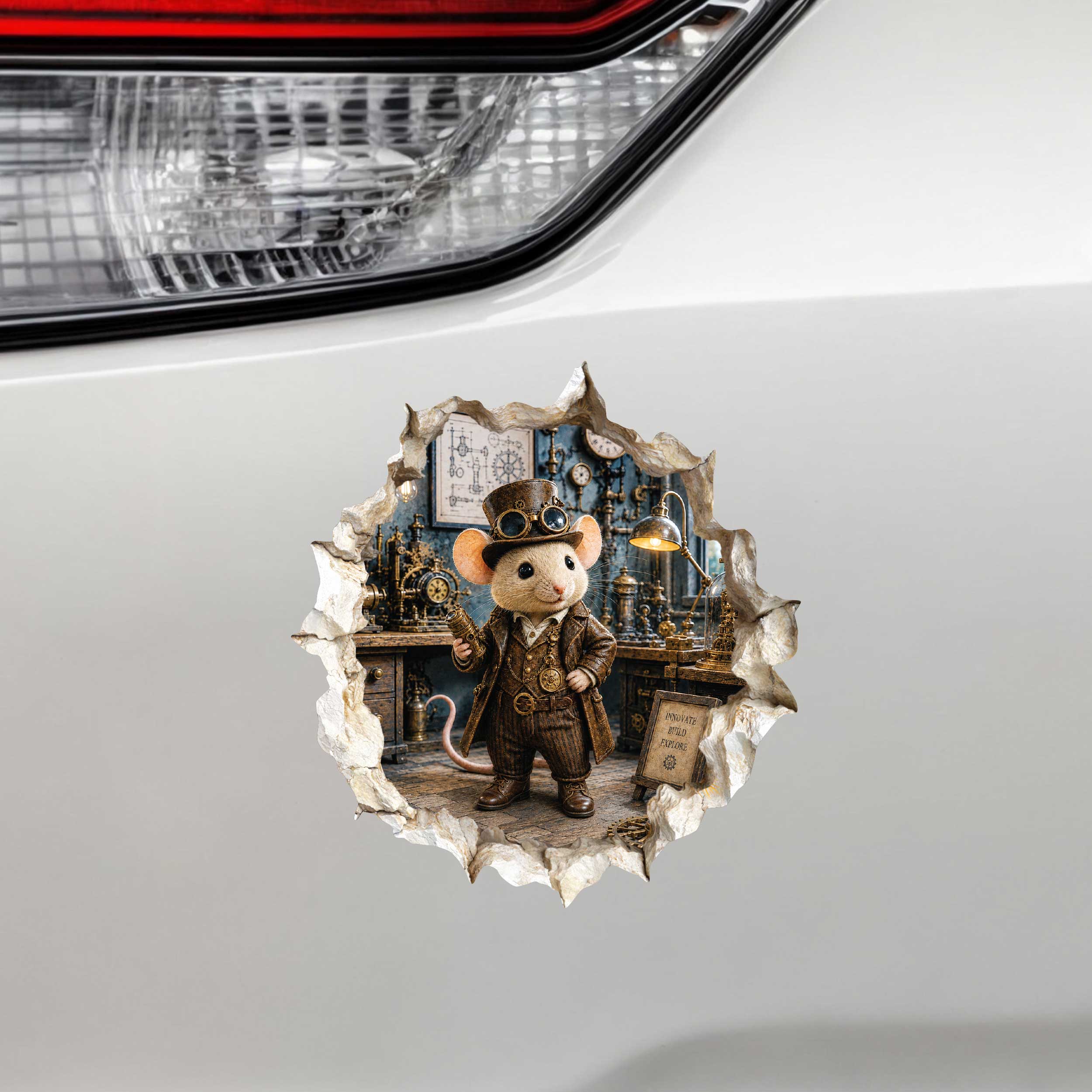 Steampunk Mouse Hole Decal