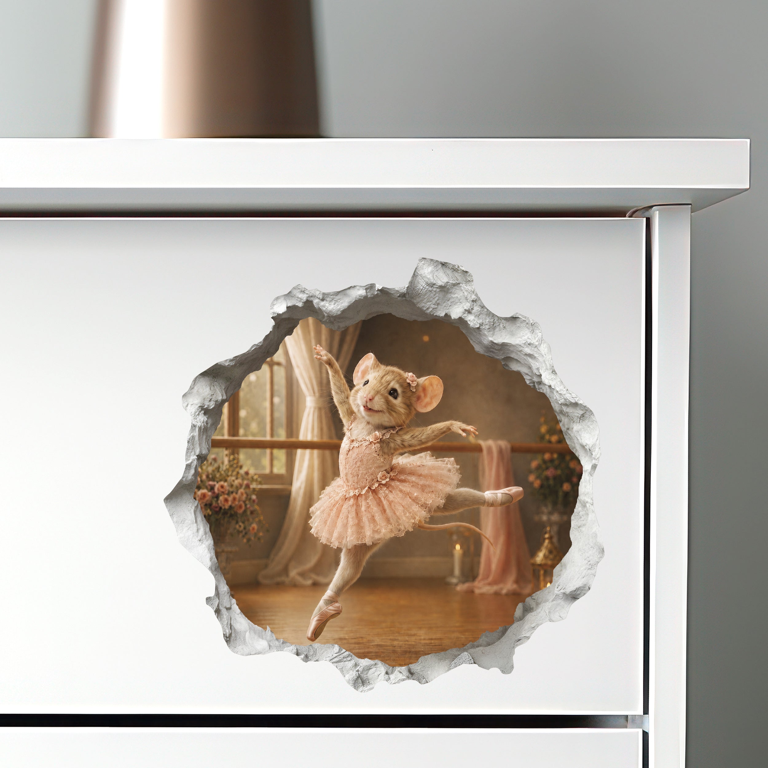 Ballet Ballerina Mouse Hole Decal