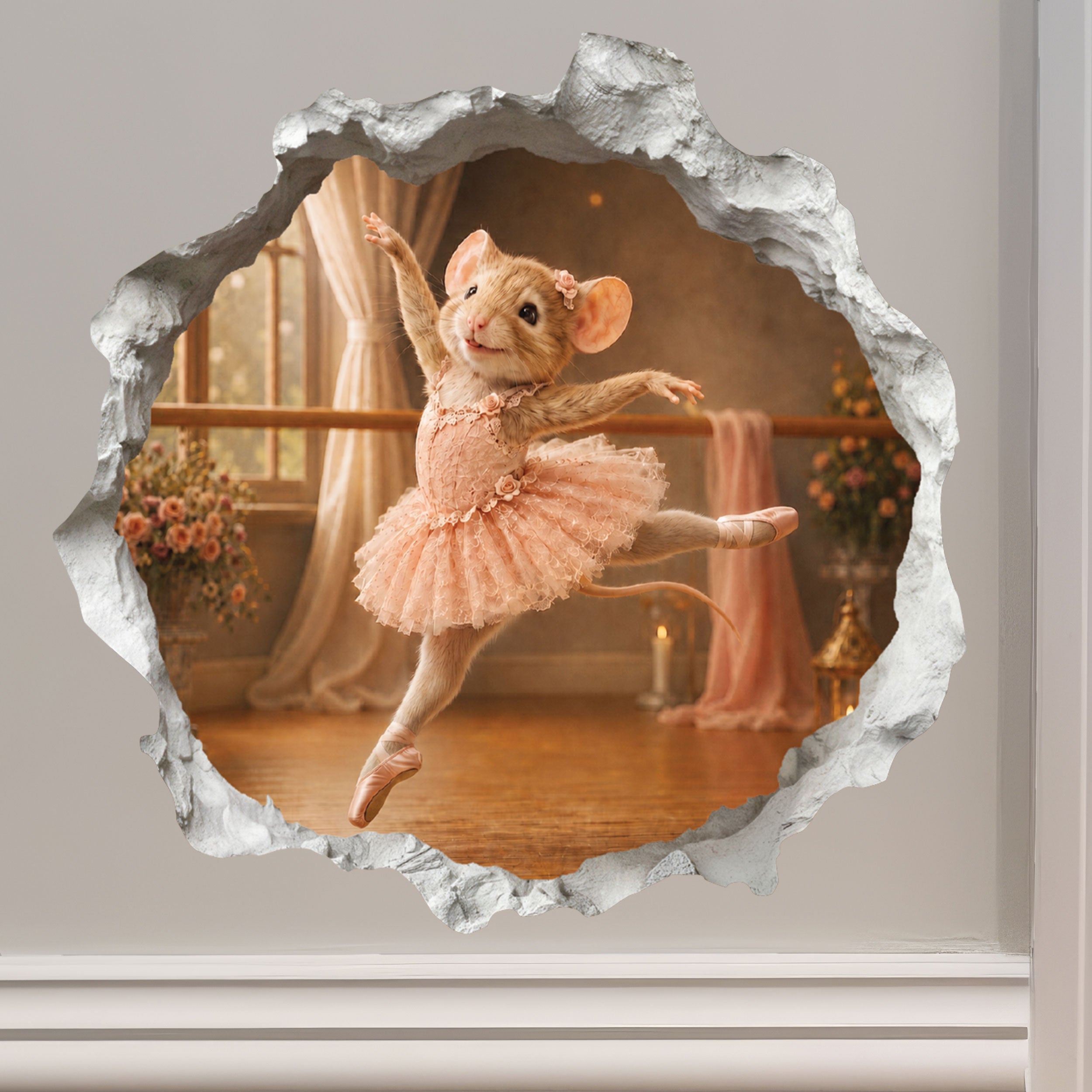 Ballet Ballerina Mouse Hole Decal