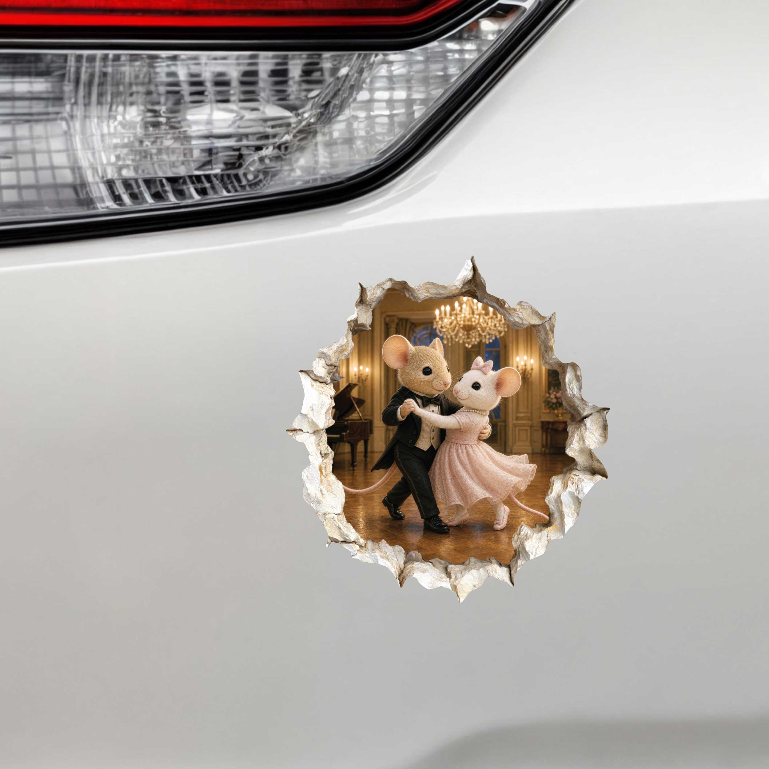 Ballroom Dancers Dancing Couple Mouse Hole Decal