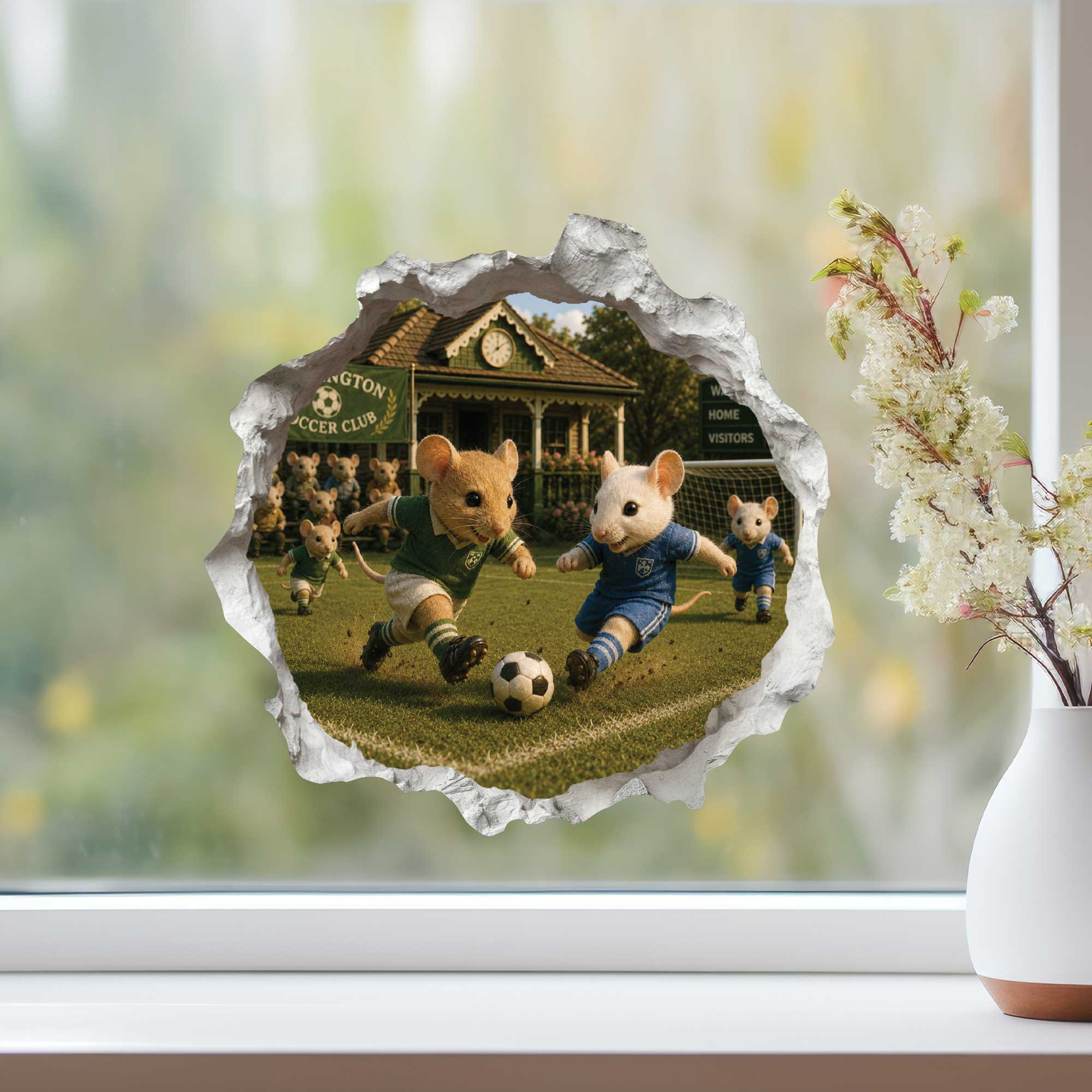 Soccer Mouse Hole Decal
