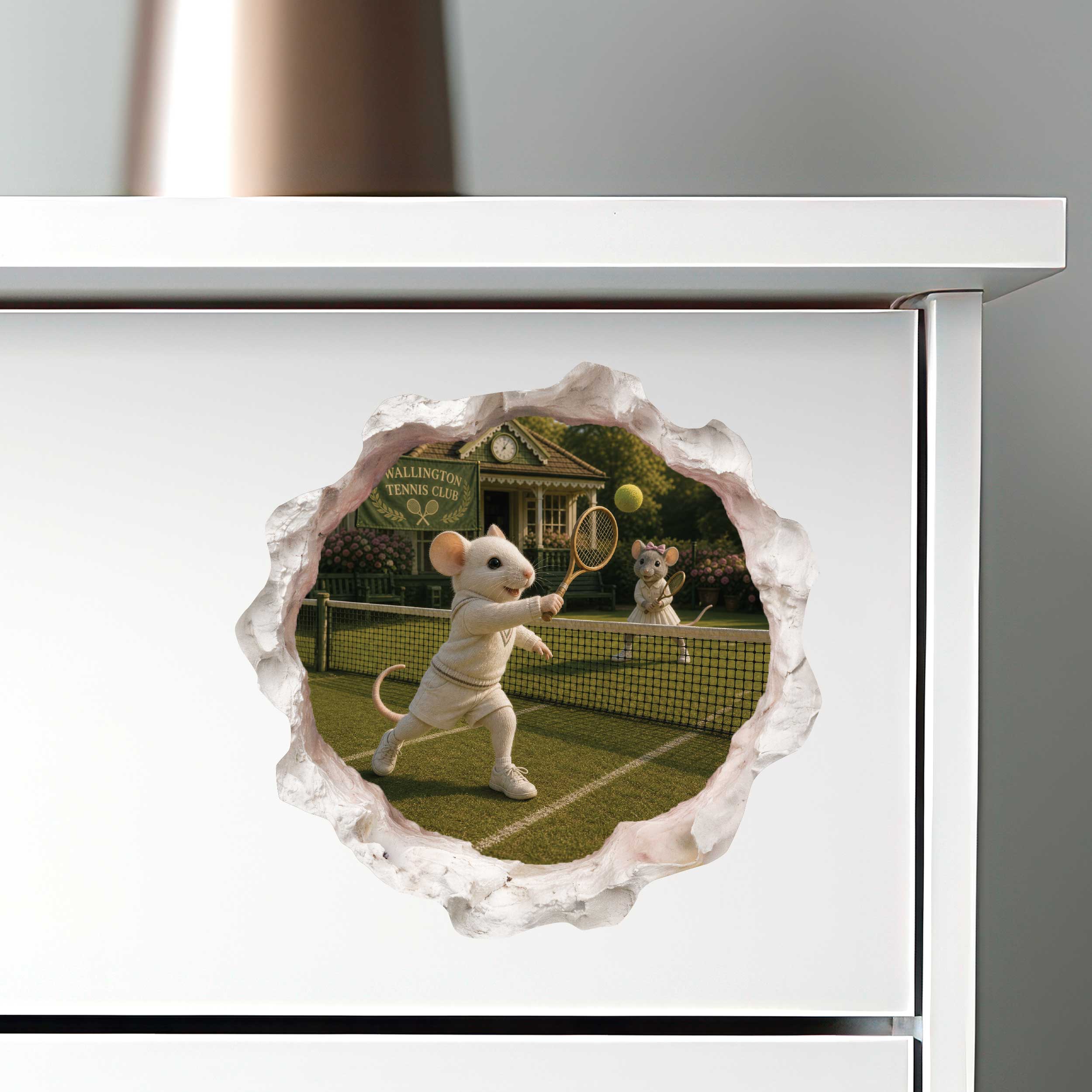 Tennis Mouse Hole Decal