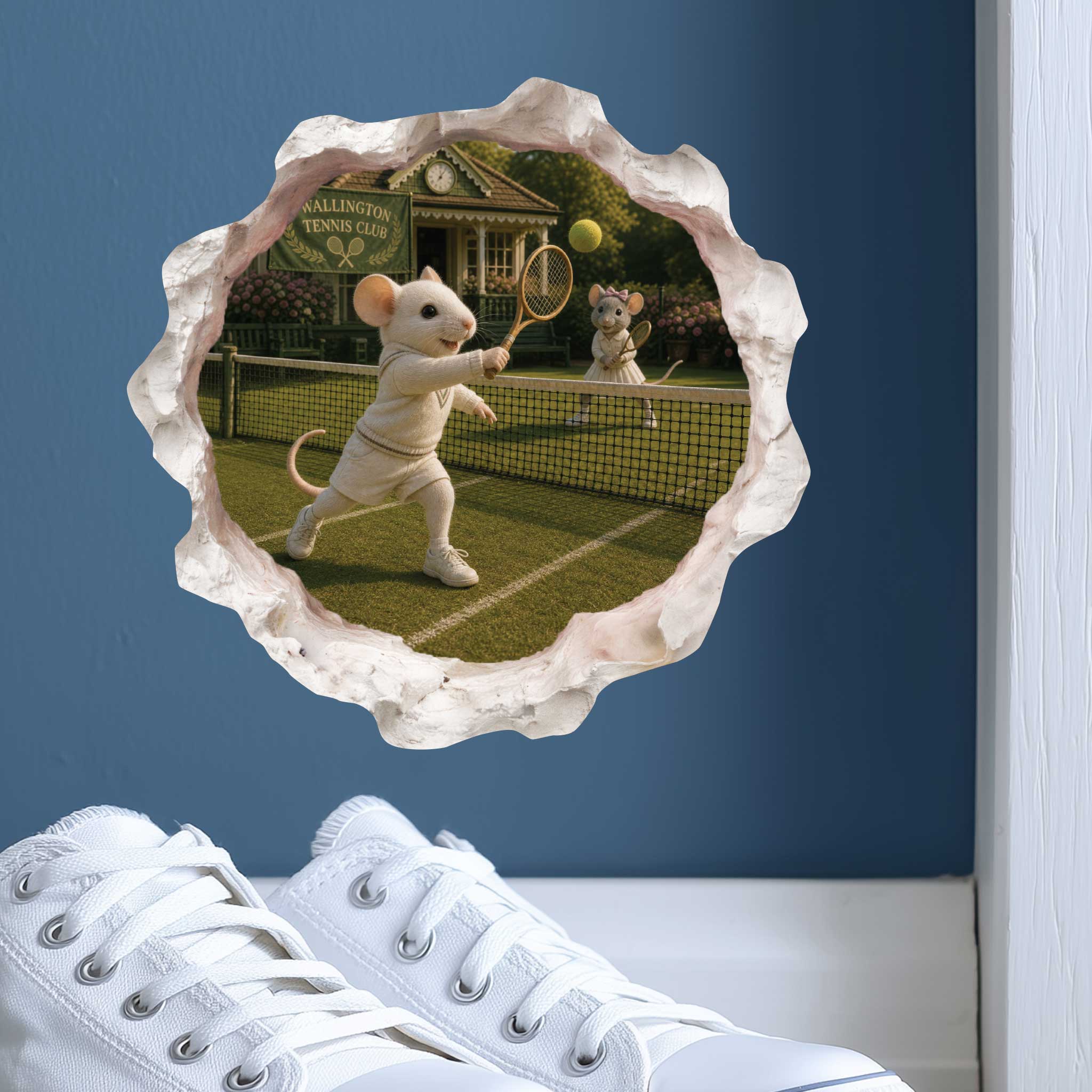Tennis Mouse Hole Decal