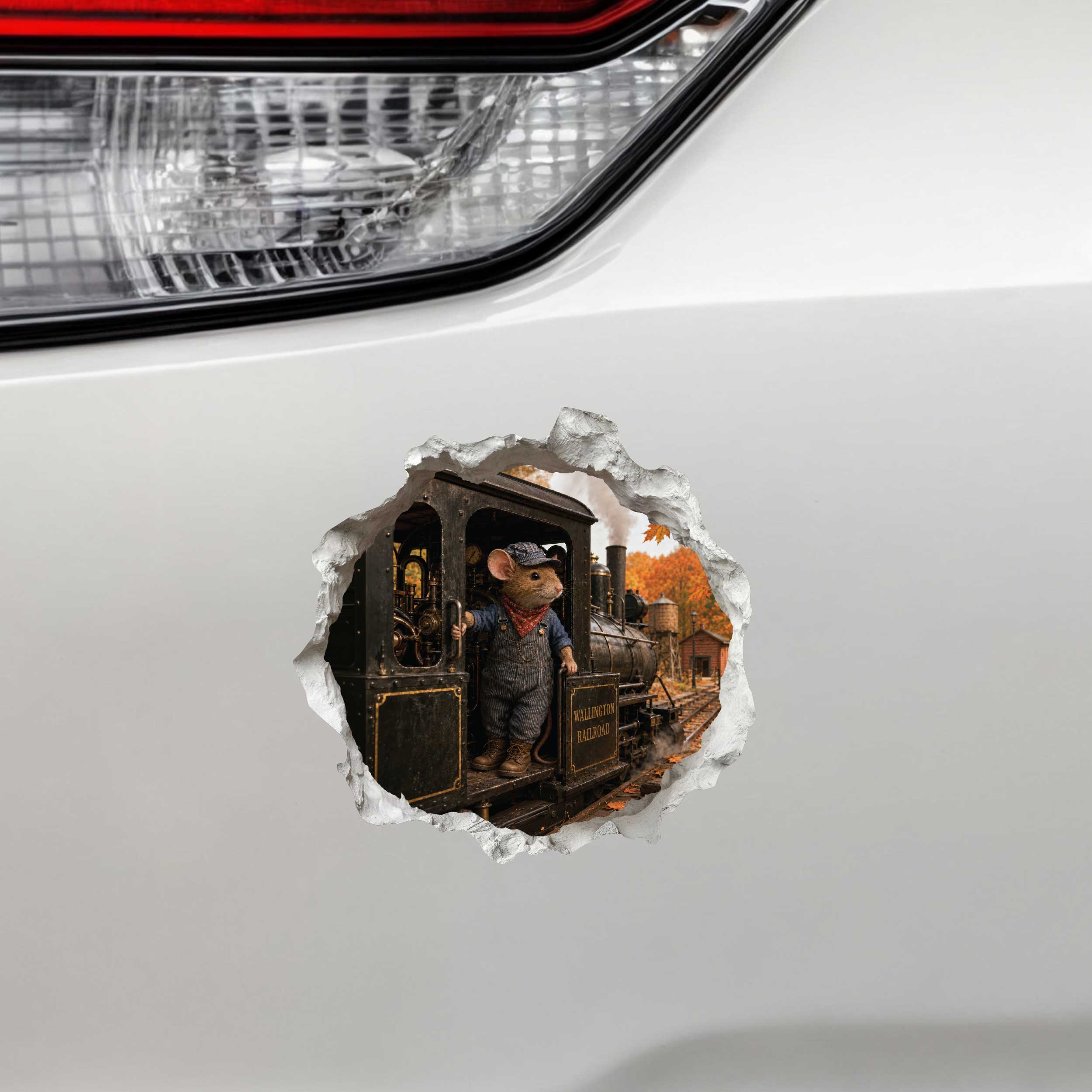 Train Engineer Mouse Hole Decal