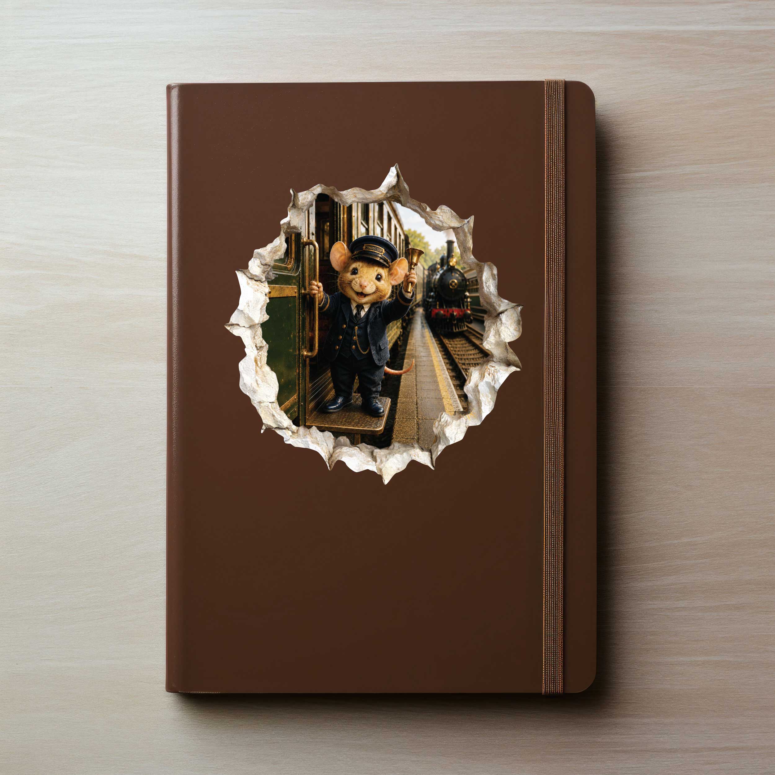 Train Conductor Mouse Hole Decal