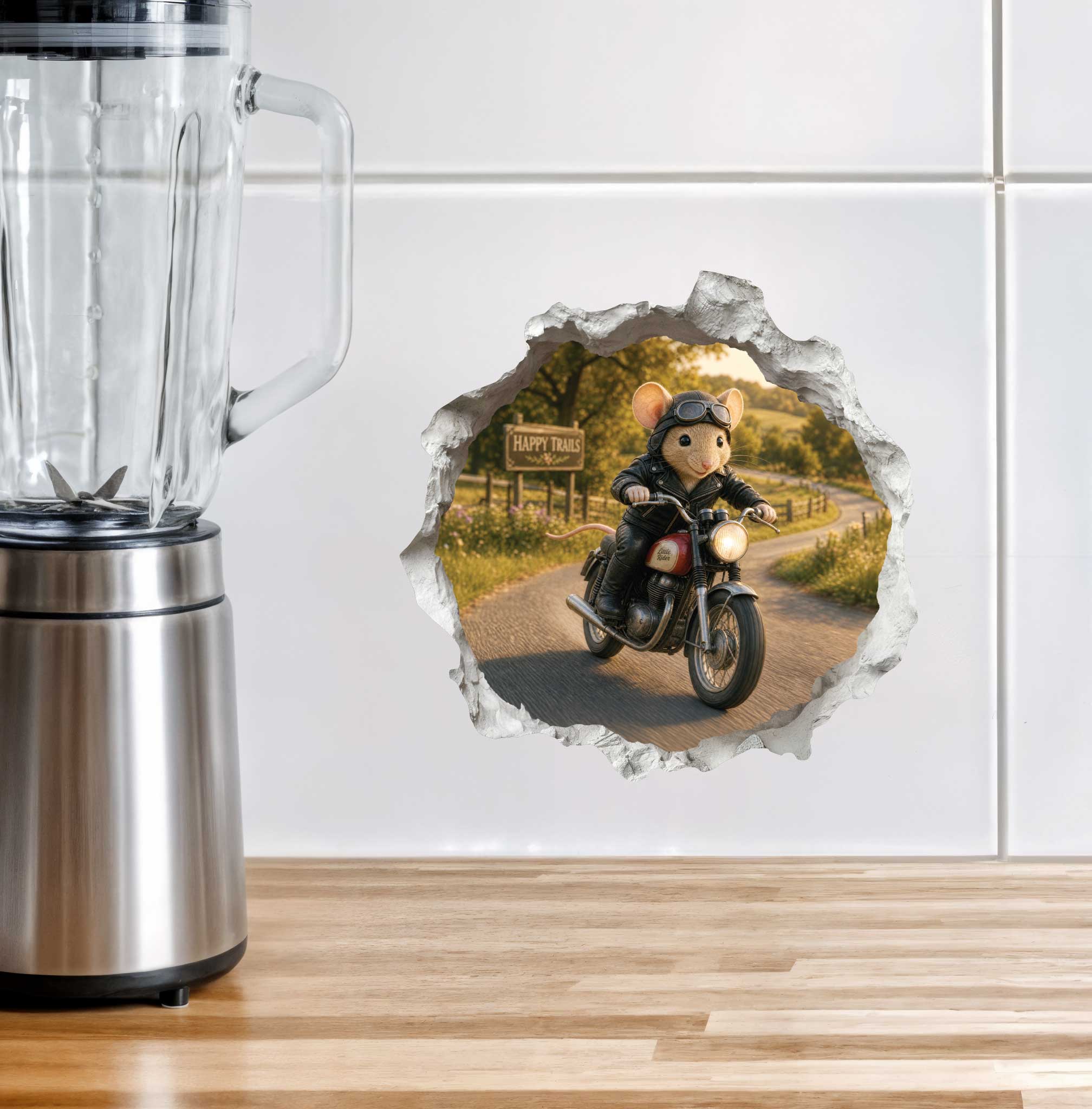 Motorcycle Mouse Hole Decal