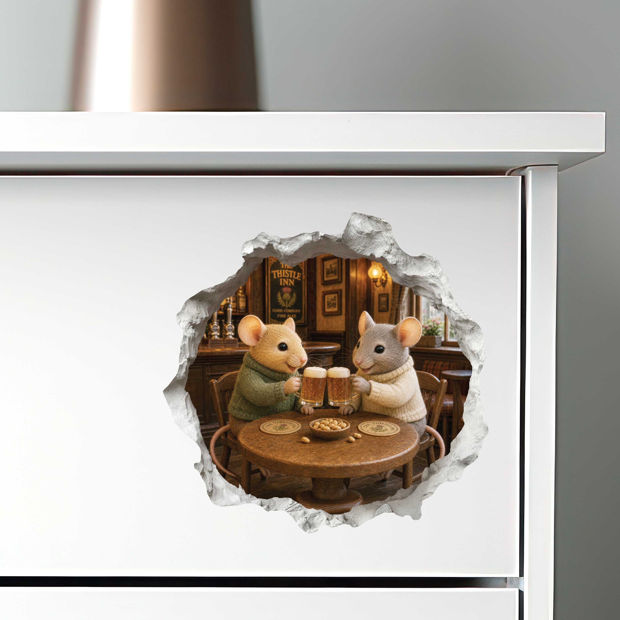 Beer Buddies Mouse Hole Decal