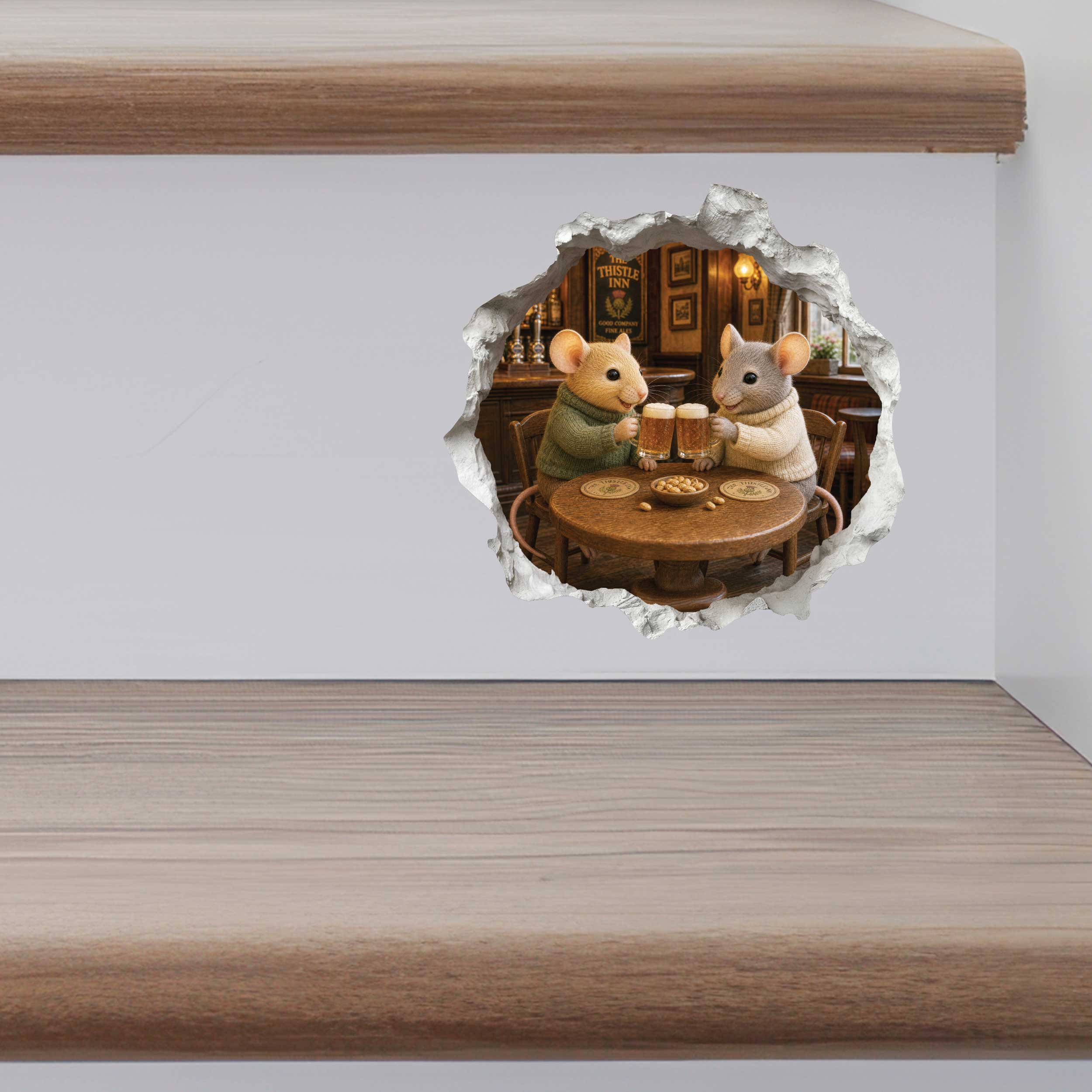 Beer Buddies Mouse Hole Decal