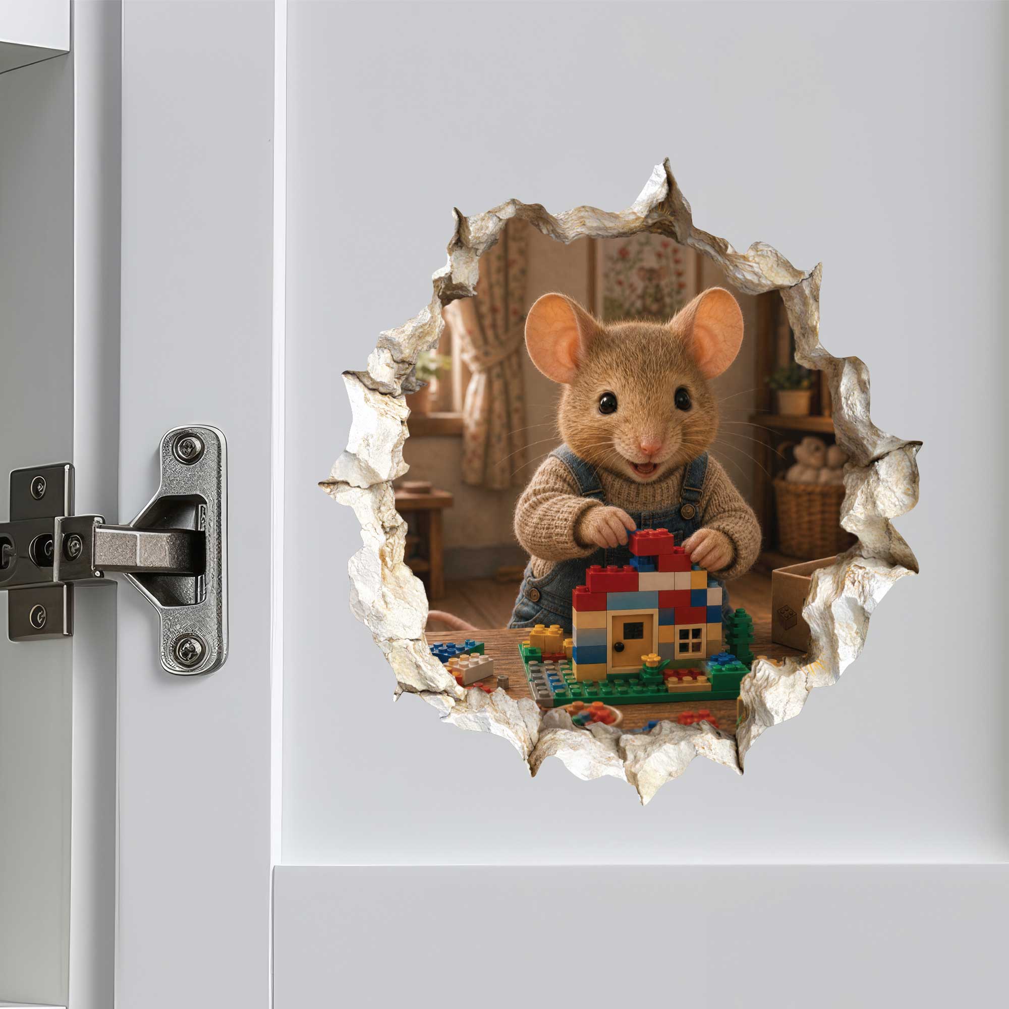 Building Blocks Mouse Hole Decal