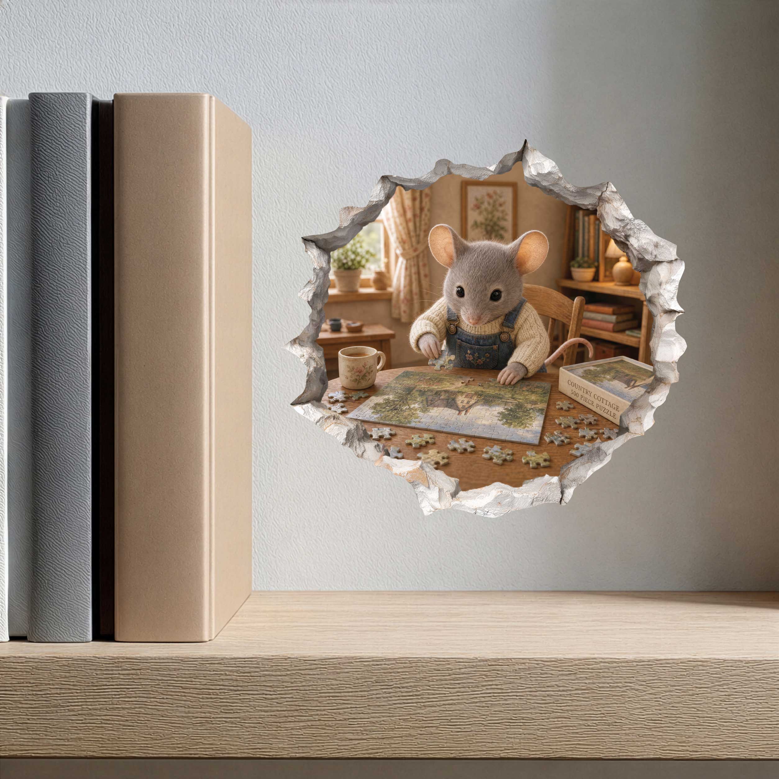 Puzzle Mouse Hole Decal