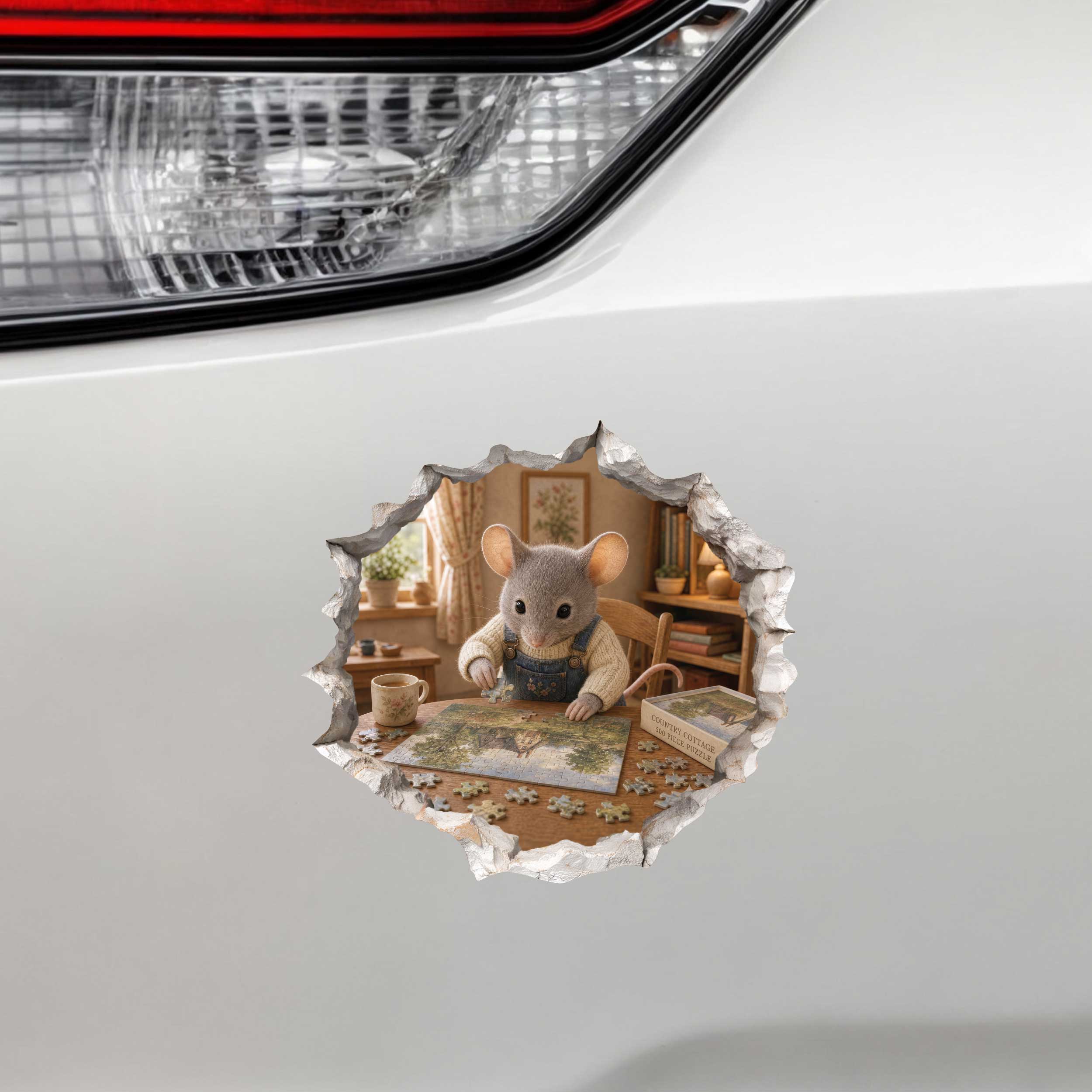 Puzzle Mouse Hole Decal