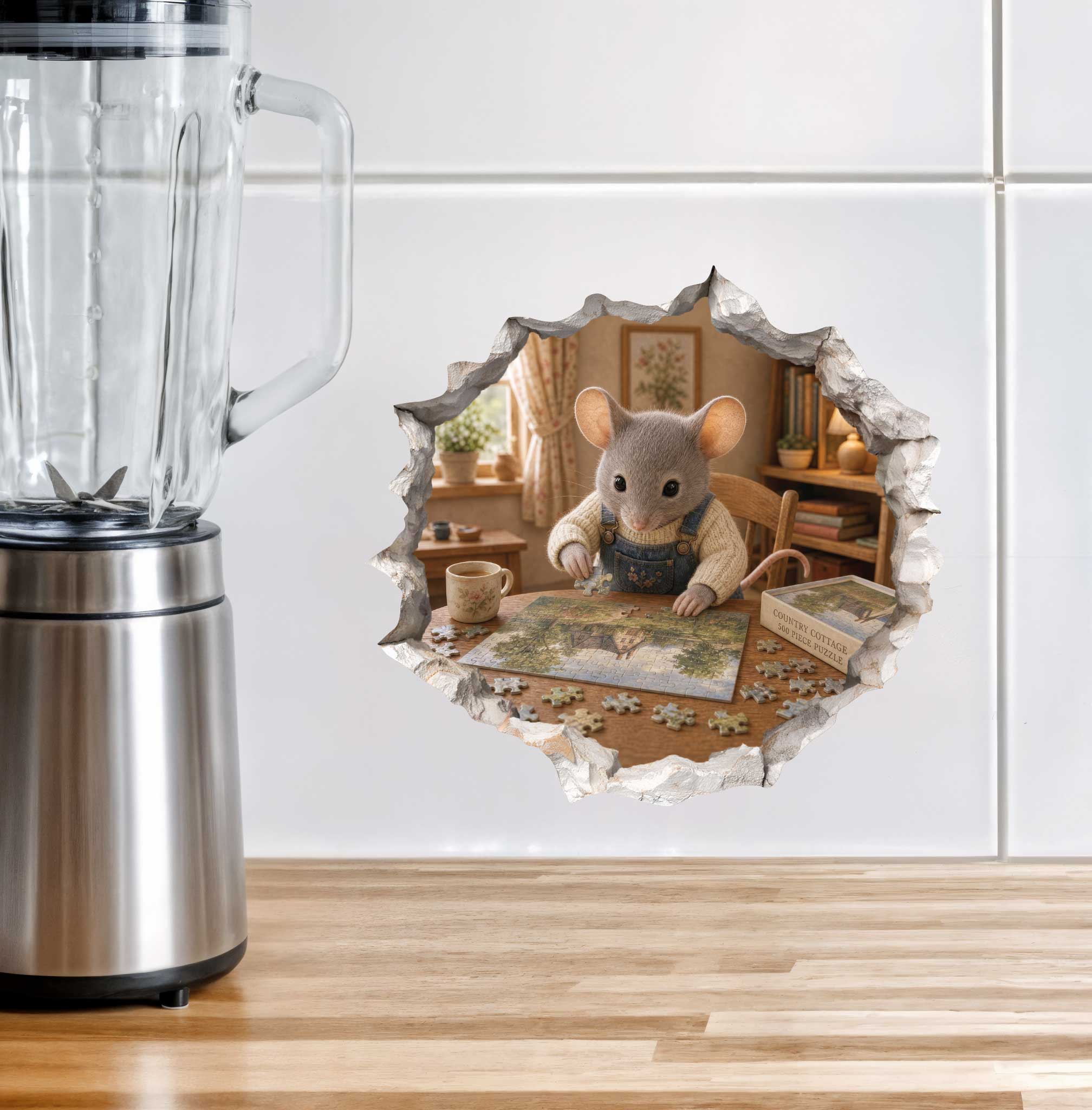 Puzzle Mouse Hole Decal