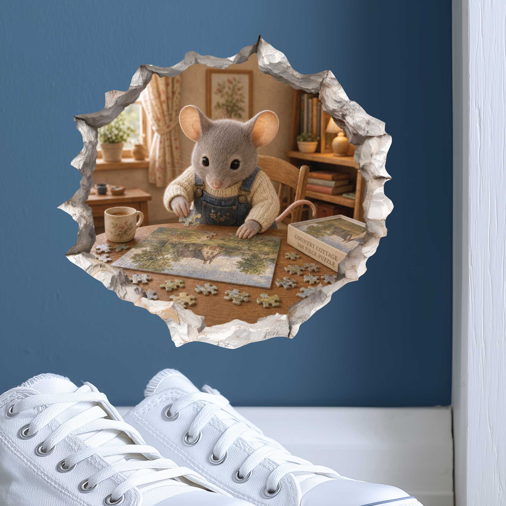 Puzzle Mouse Hole Decal