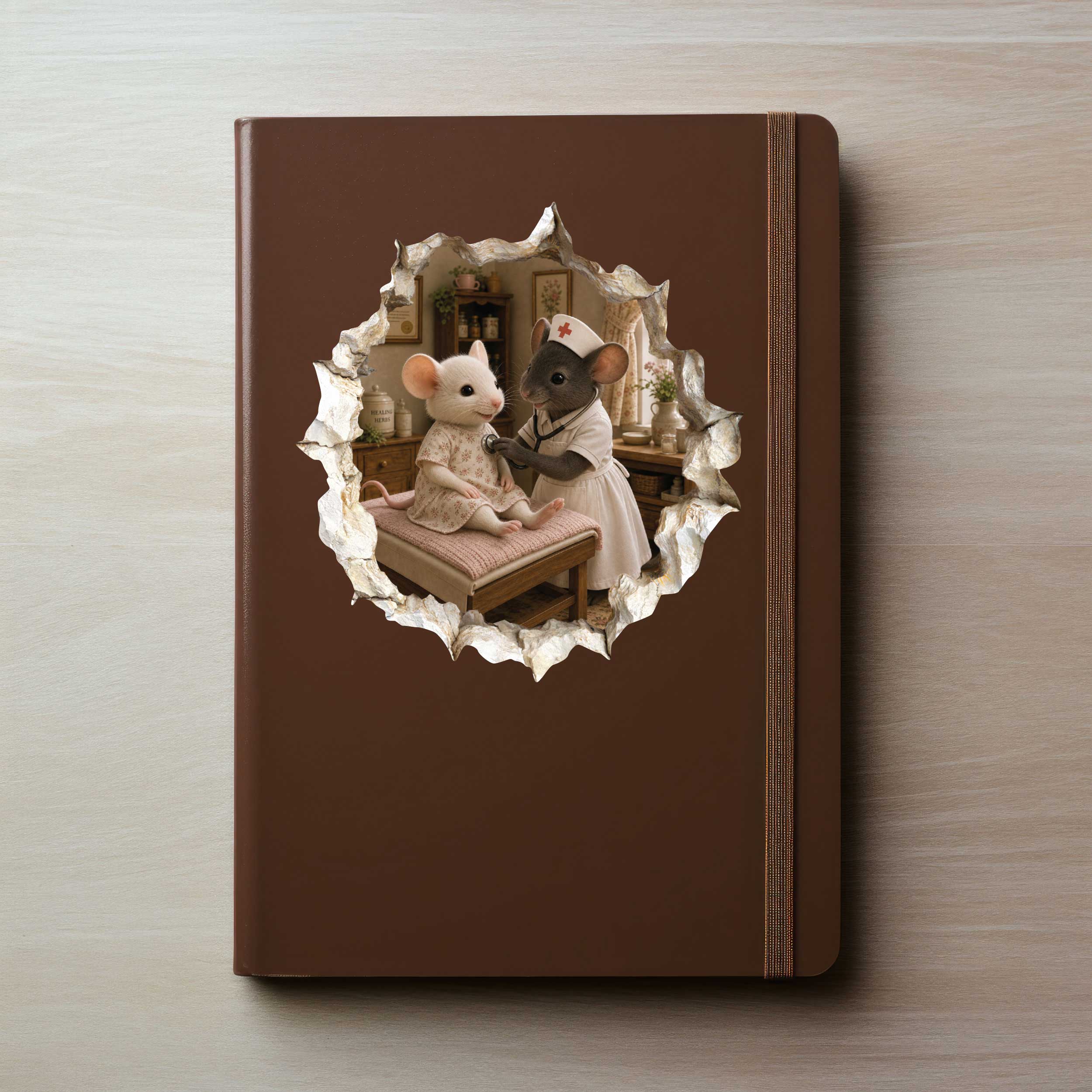 Nurse Mouse Hole Wall Sticker