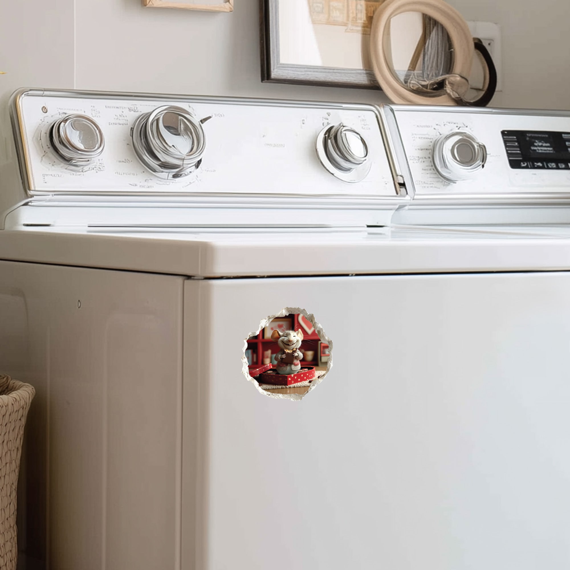 Valentine's Day Chocolate Mouse Hole Decal