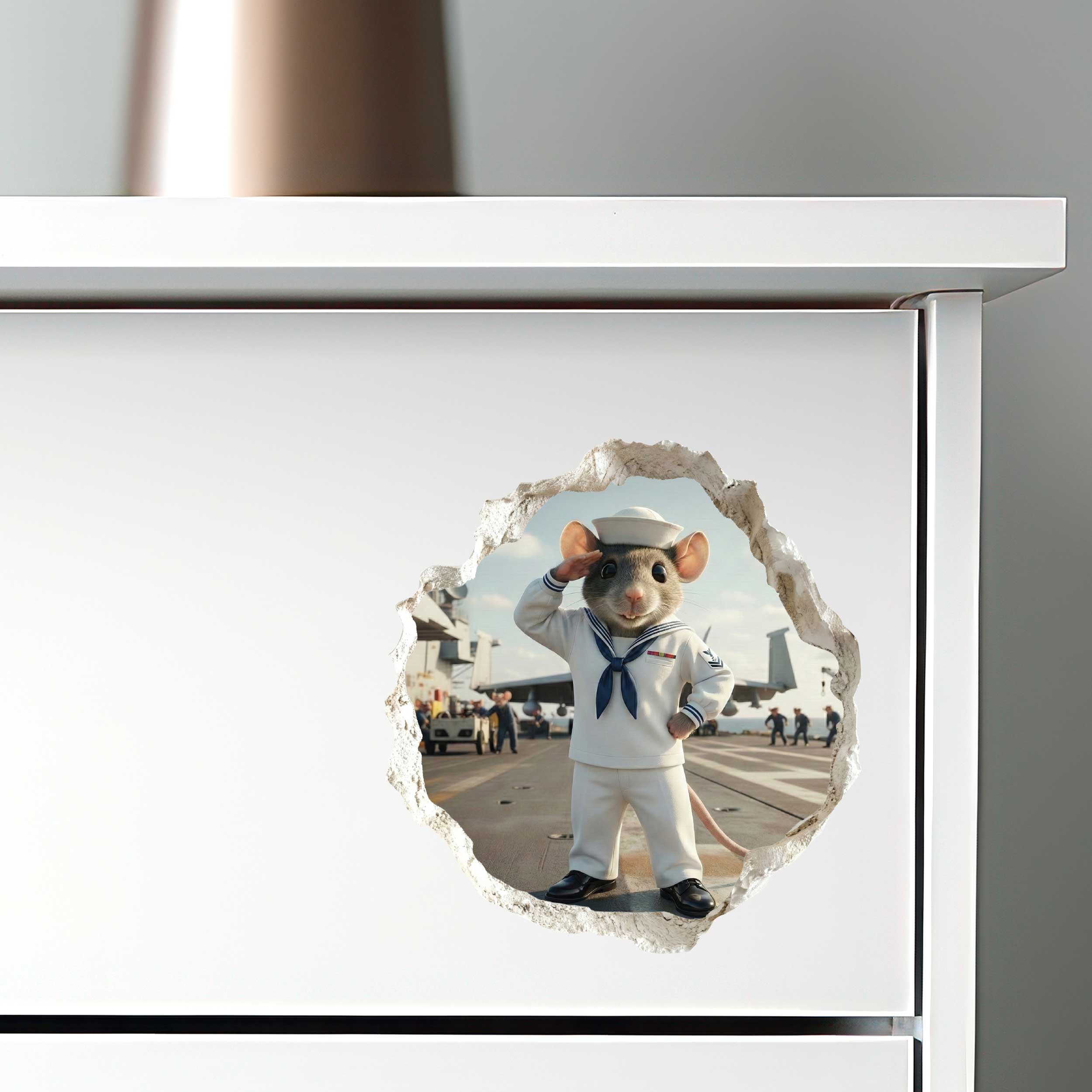 Navy Sailor Military Mouse Hole Decal