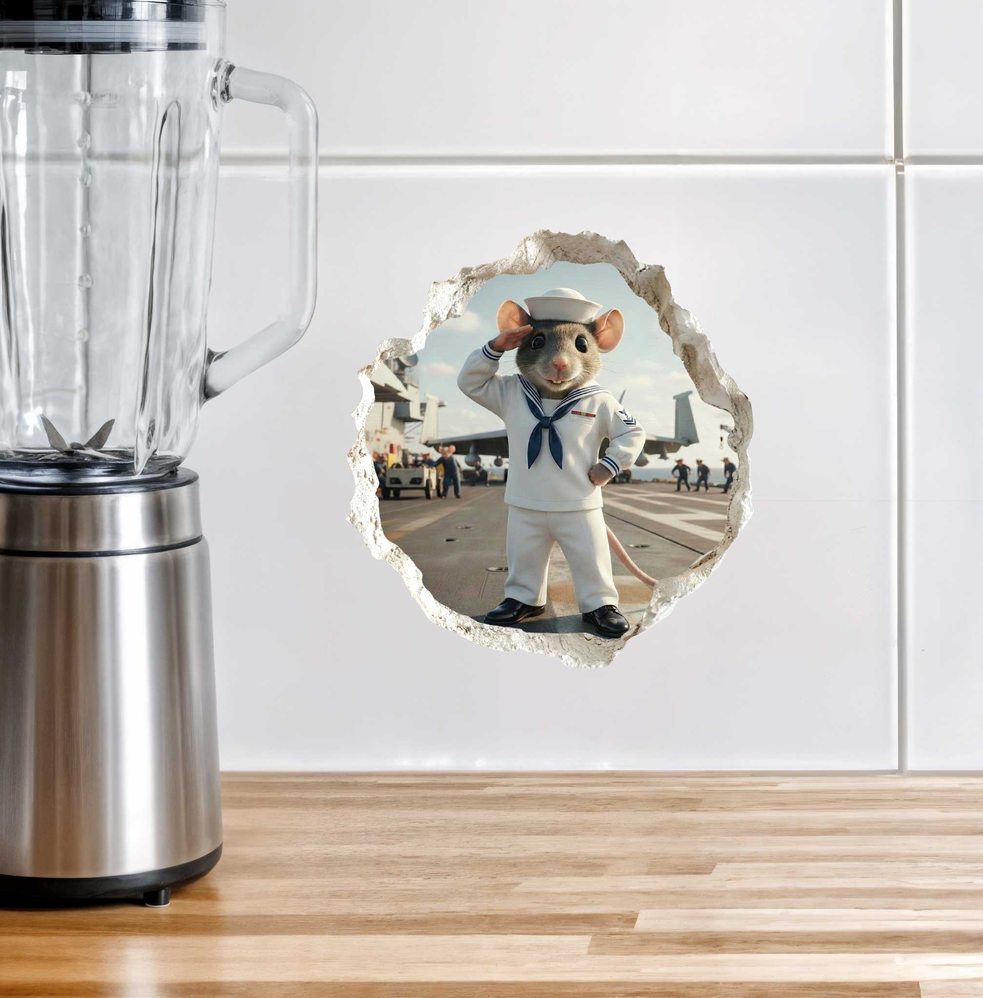 Navy Sailor Military Mouse Hole Decal