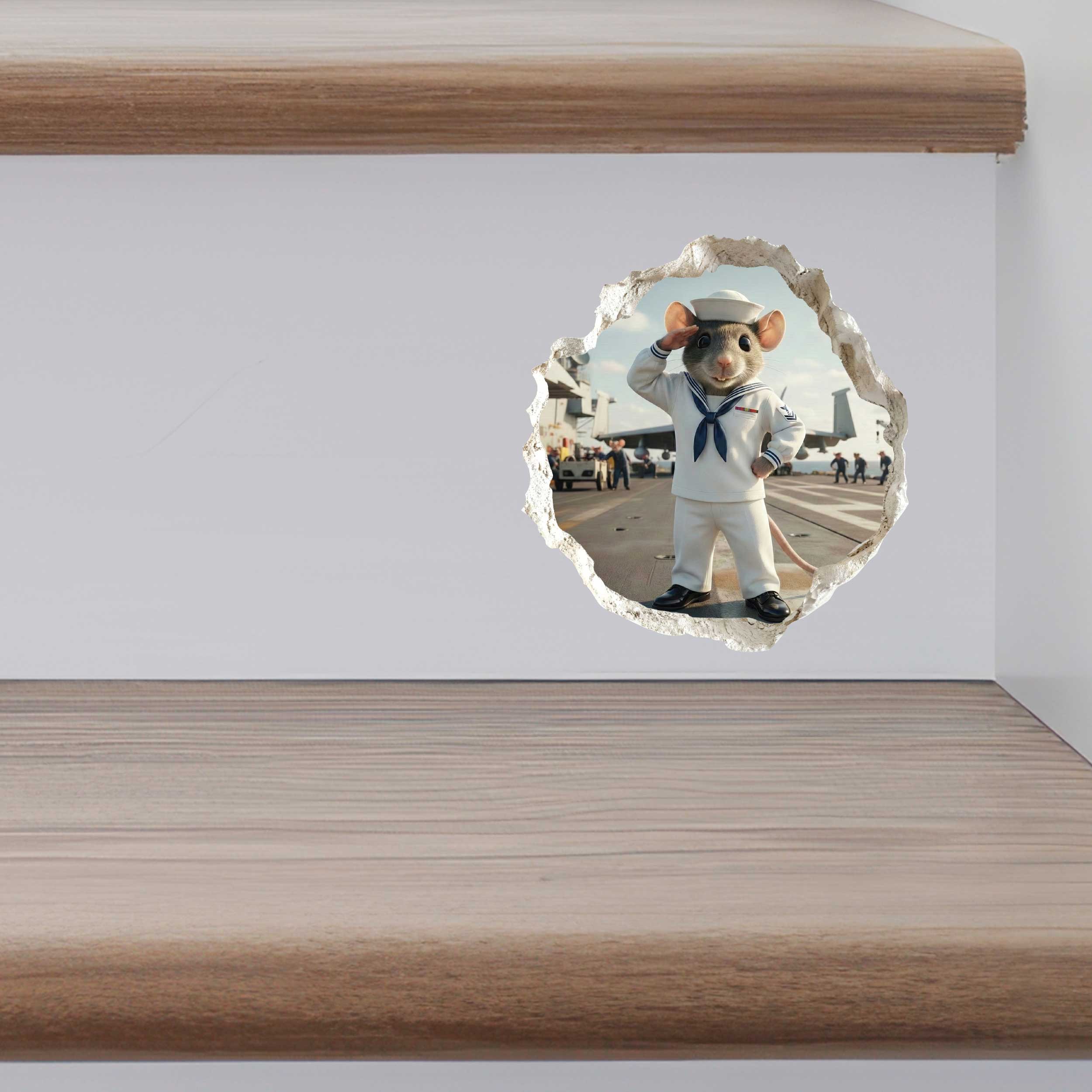 Navy Sailor Military Mouse Hole Decal