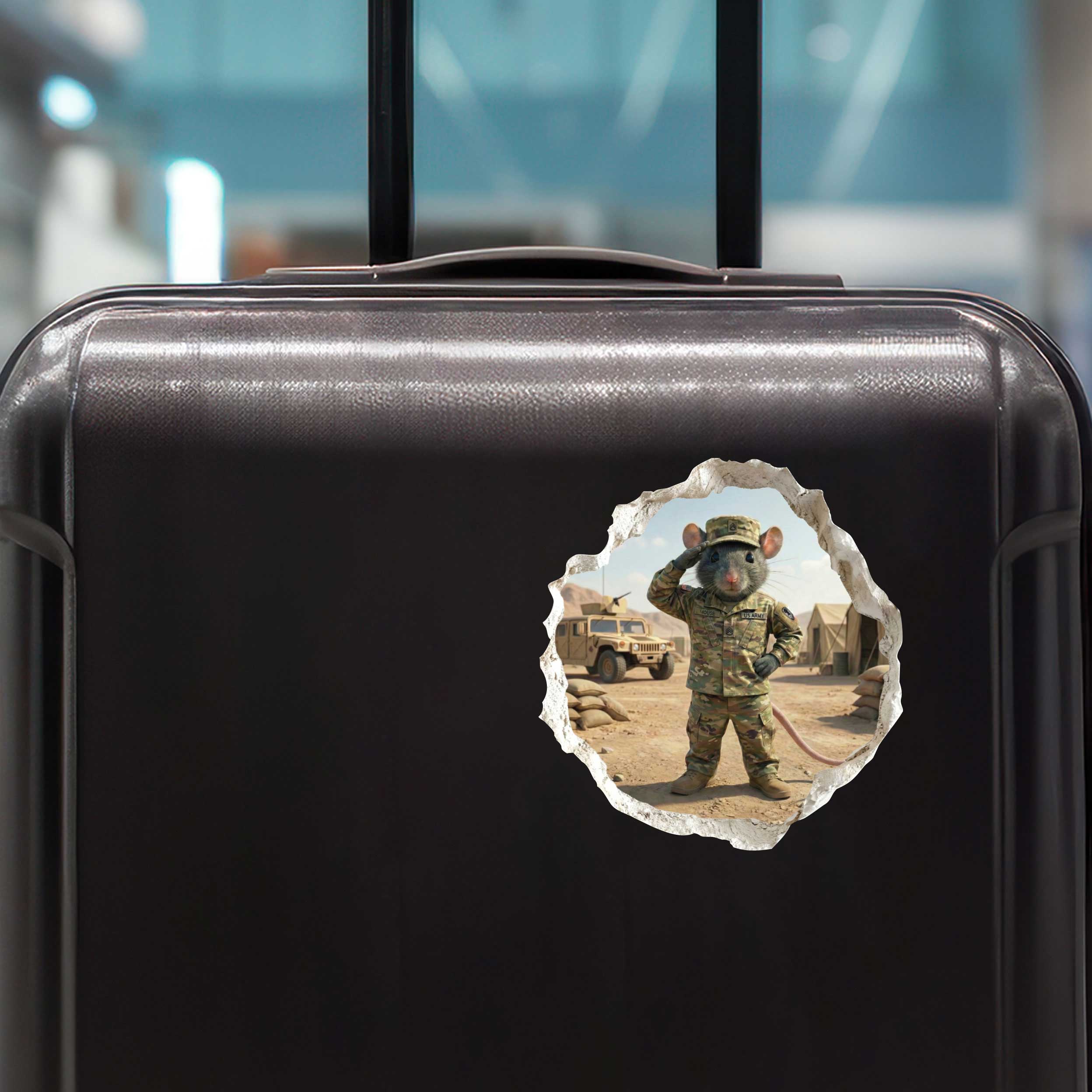 Army Soldier Mouse Hole Decal