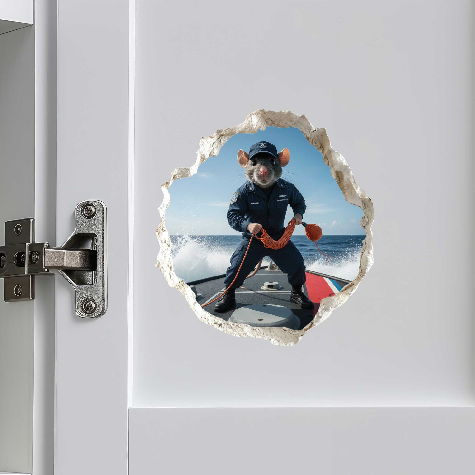 Coast Guard Military Mouse Hole Wall Decal