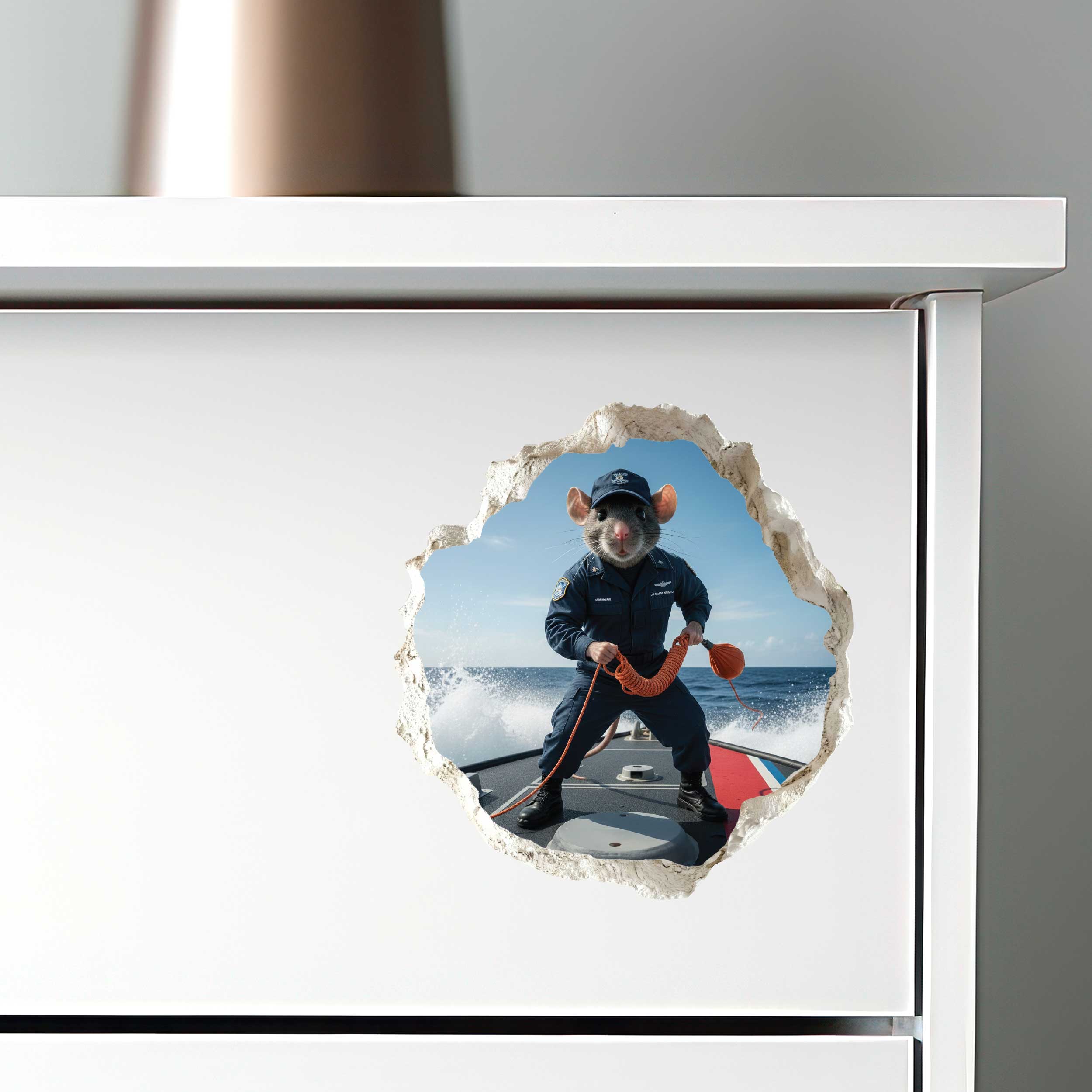 Coast Guard Military Mouse Hole Wall Decal