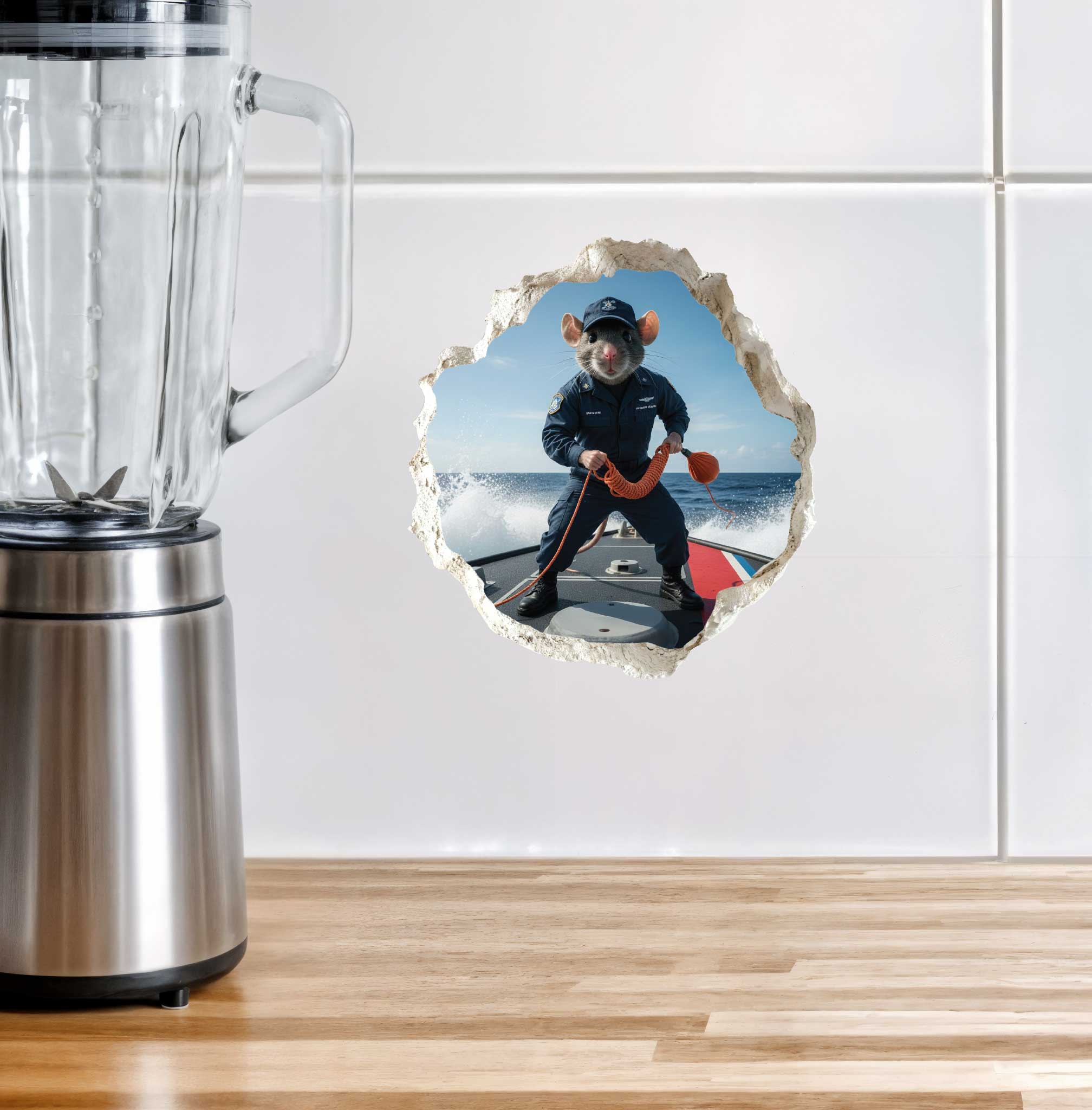 Coast Guard Military Mouse Hole Wall Decal