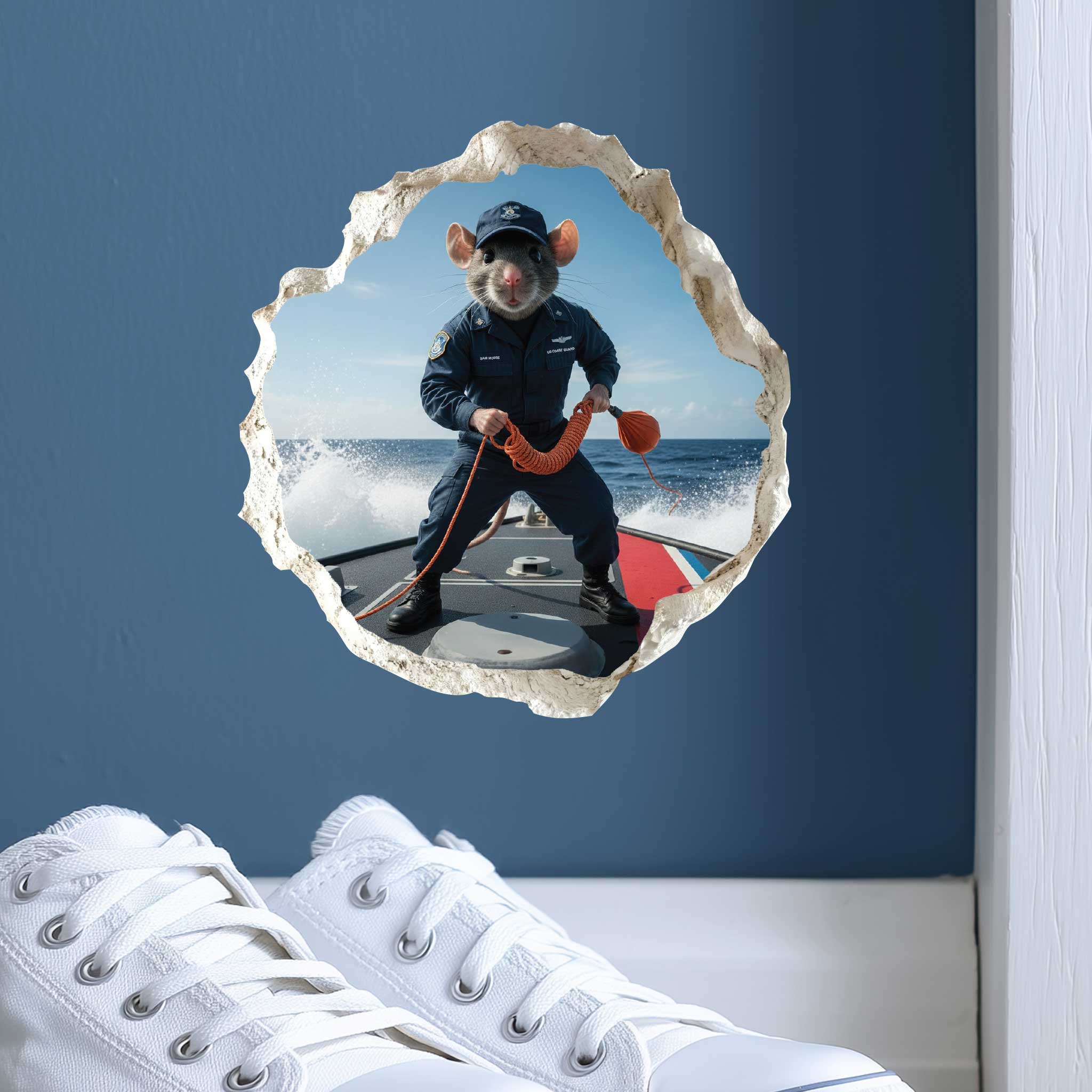 Coast Guard Military Mouse Hole Wall Decal