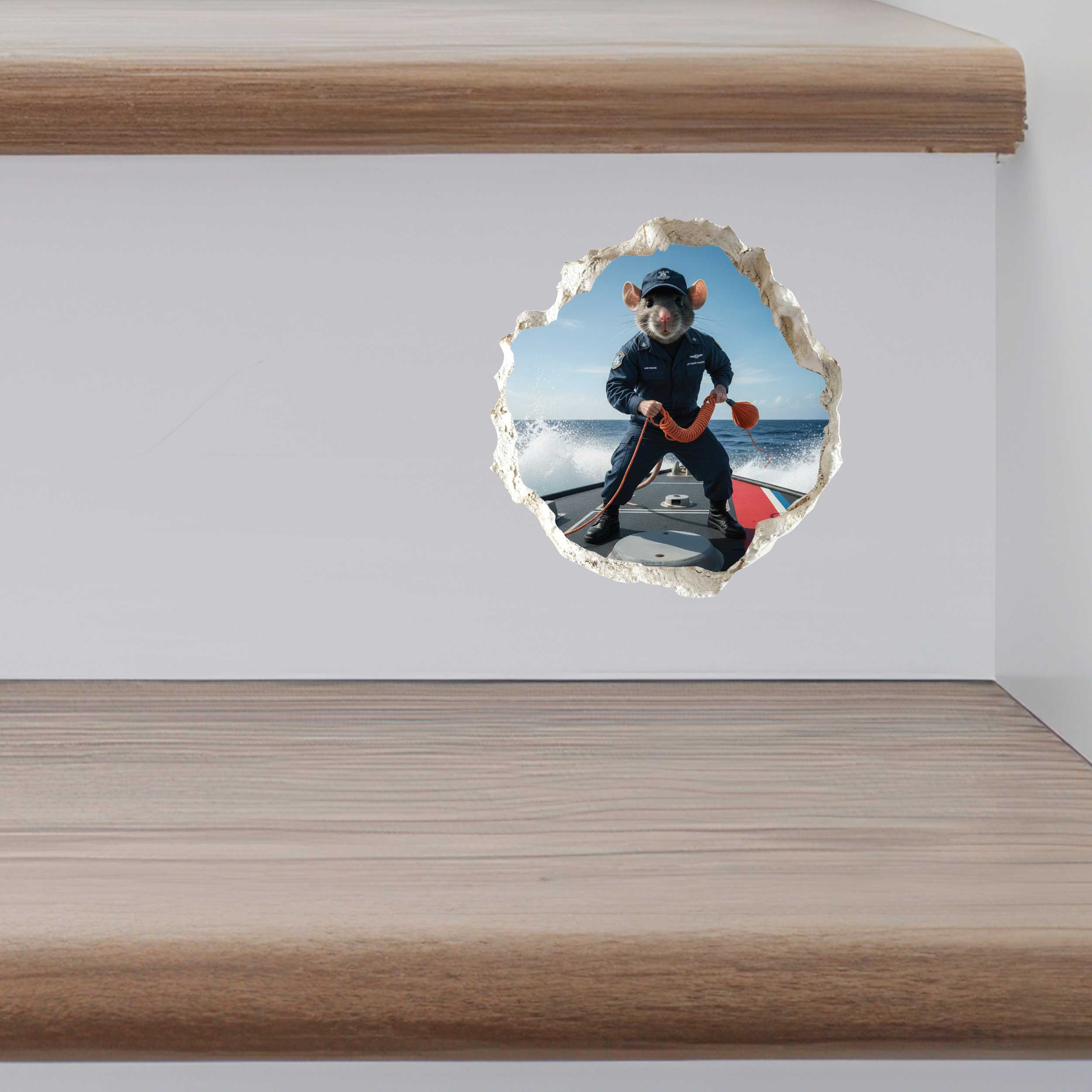Coast Guard Military Mouse Hole Wall Decal