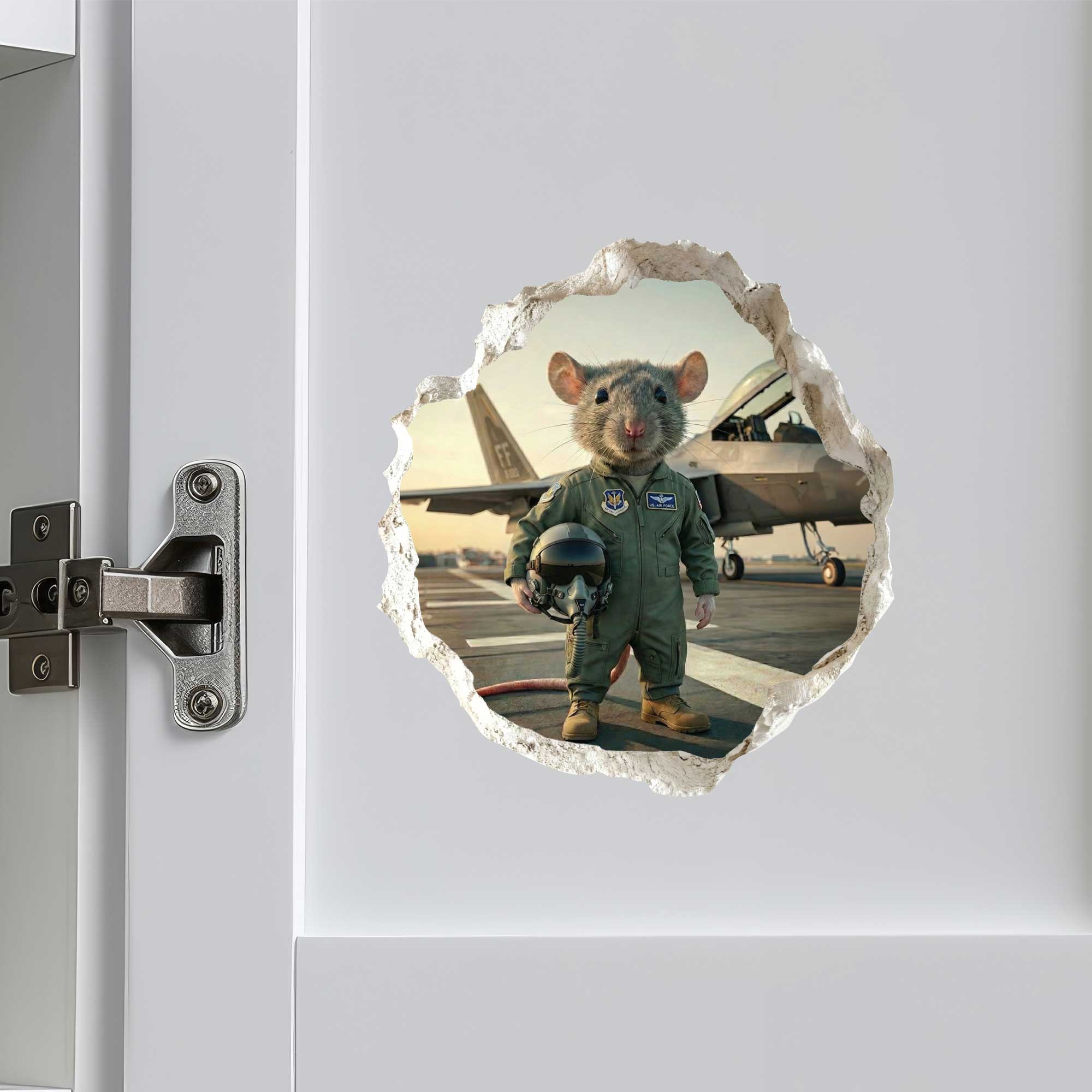 Air Force Pilot Military Mouse Hole Decal