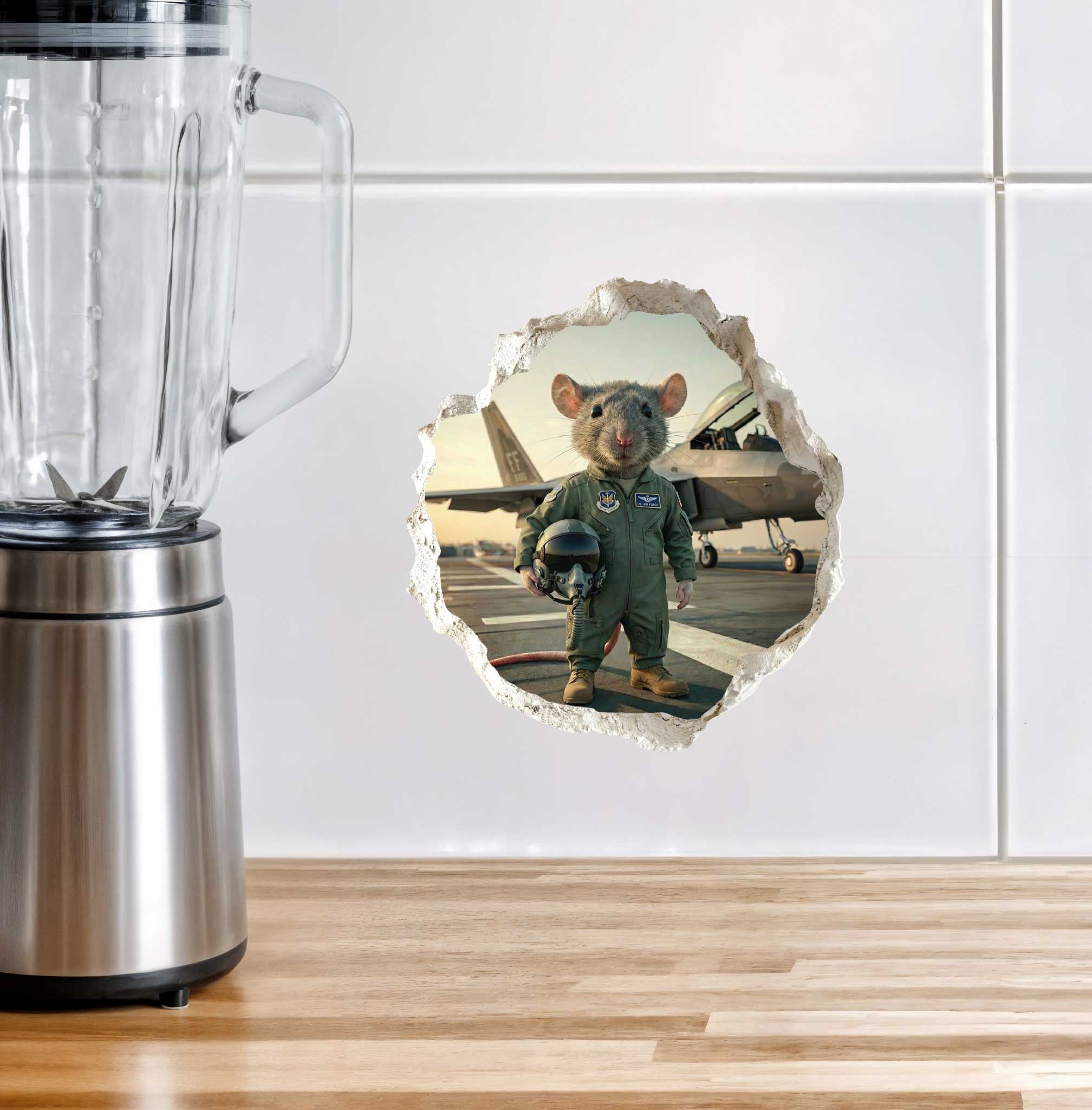 Air Force Pilot Military Mouse Hole Decal