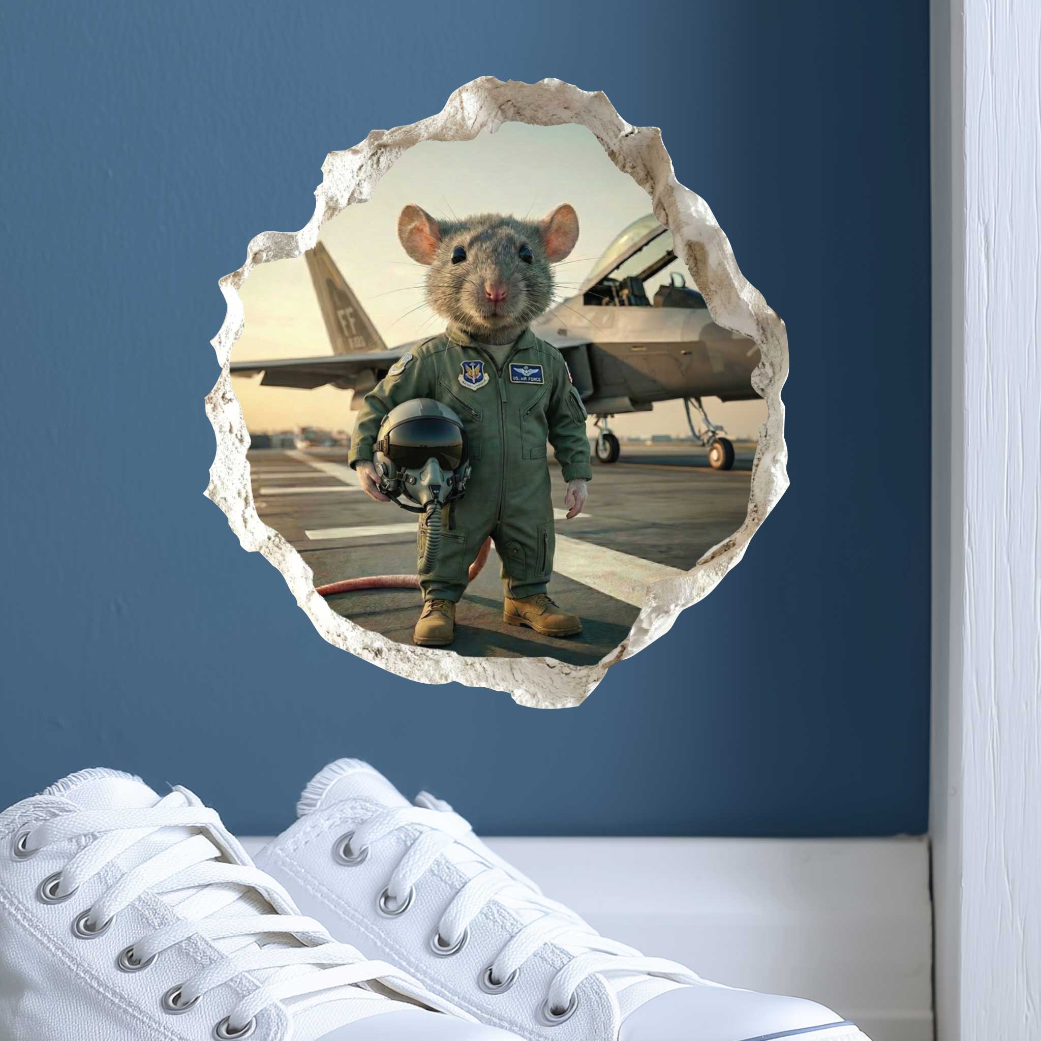 Air Force Pilot Military Mouse Hole Decal