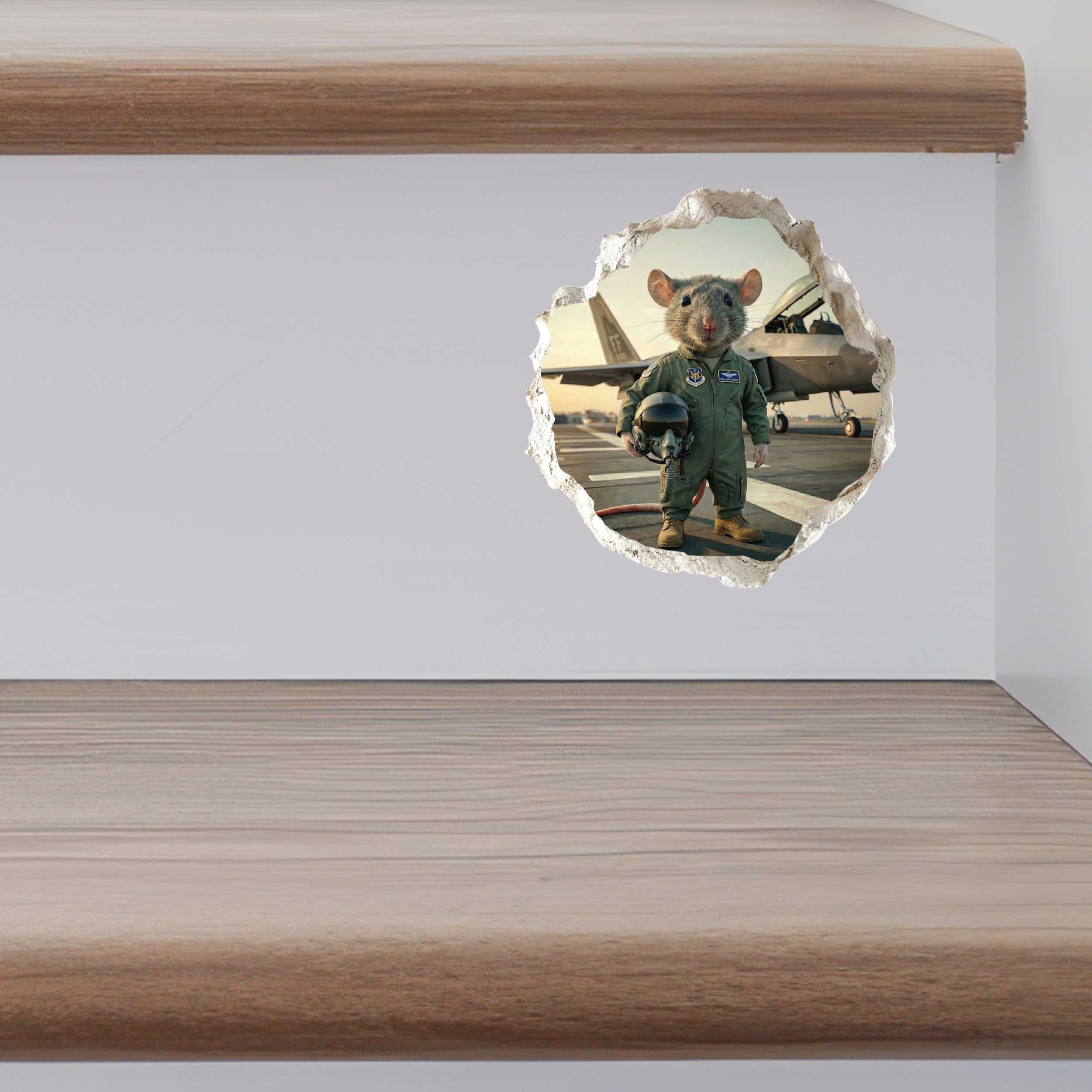 Air Force Pilot Military Mouse Hole Decal