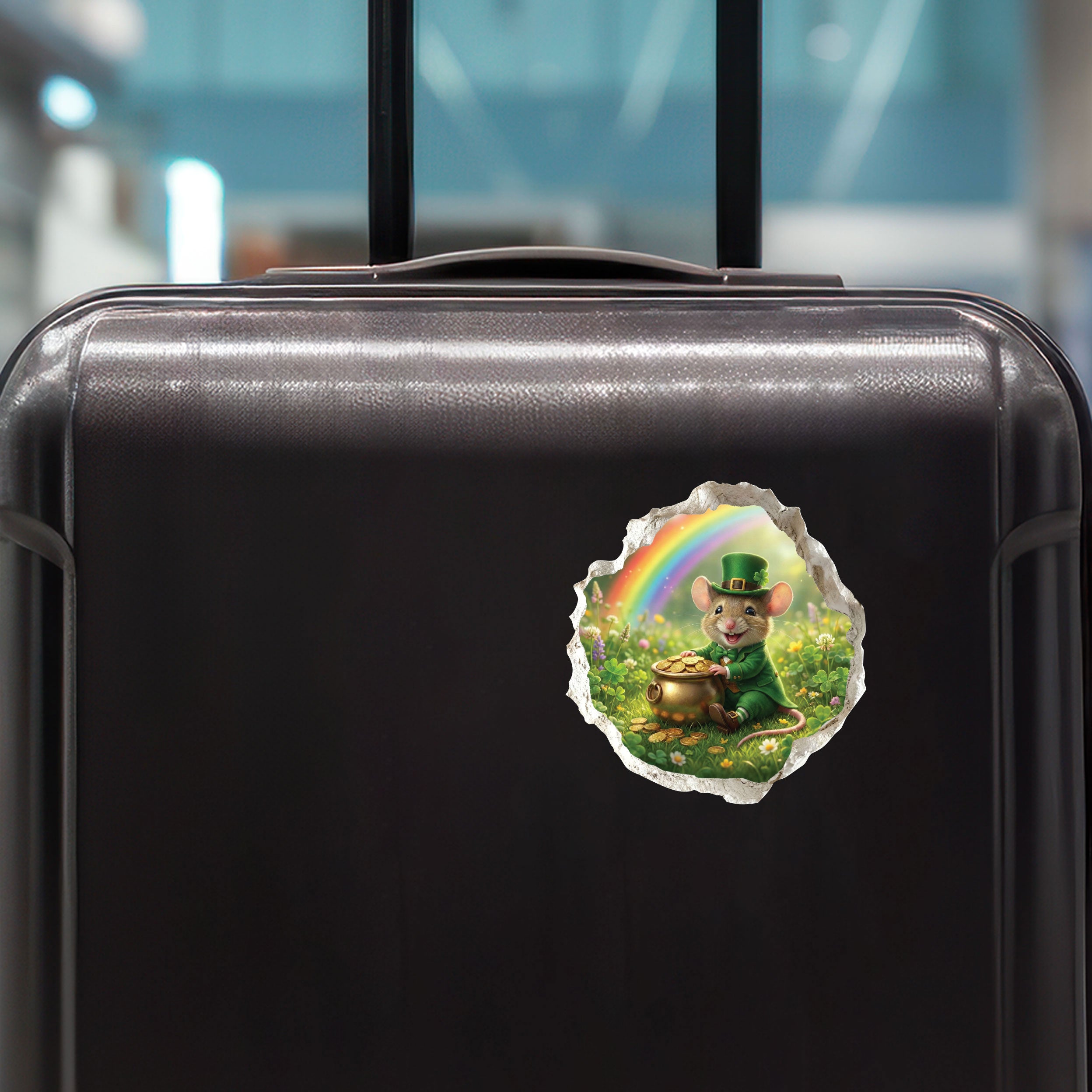 Saint Patrick's Day Leprechaun Mouse Hole Decal