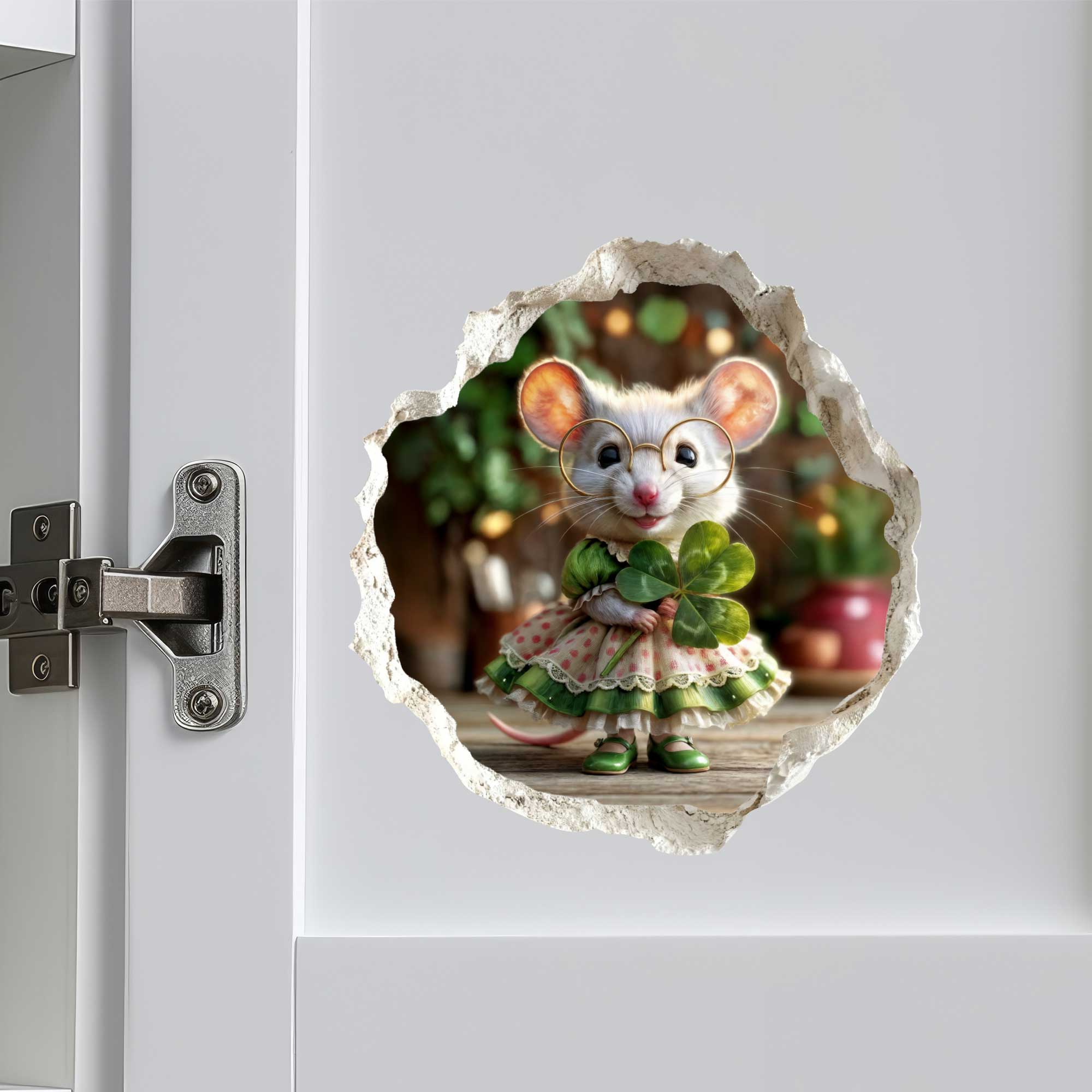 Shamrock Sweetie St. Patrick’s Day Mouse Hole Decal