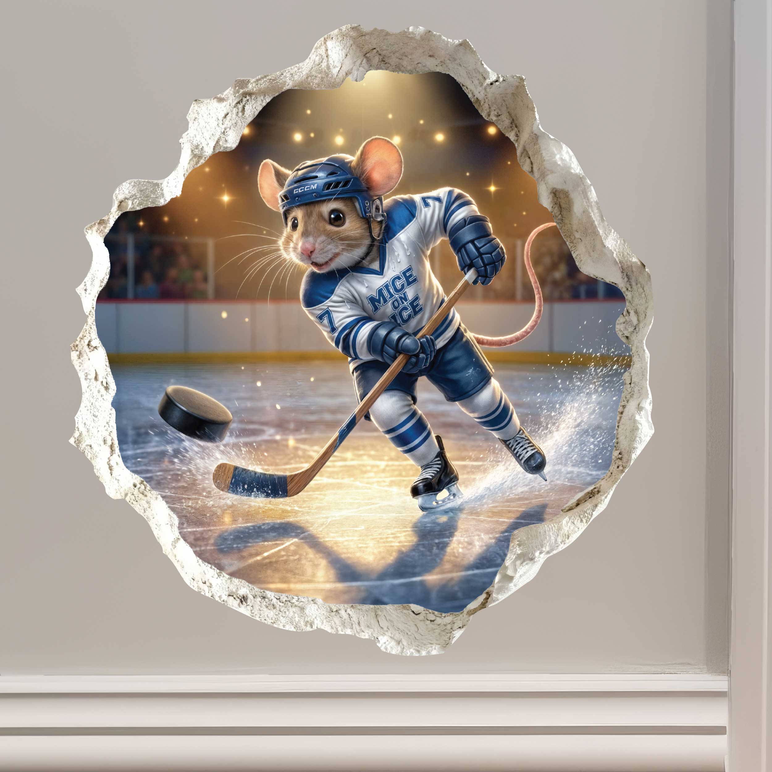 Olympic Ice Hockey Mouse Hole Decal