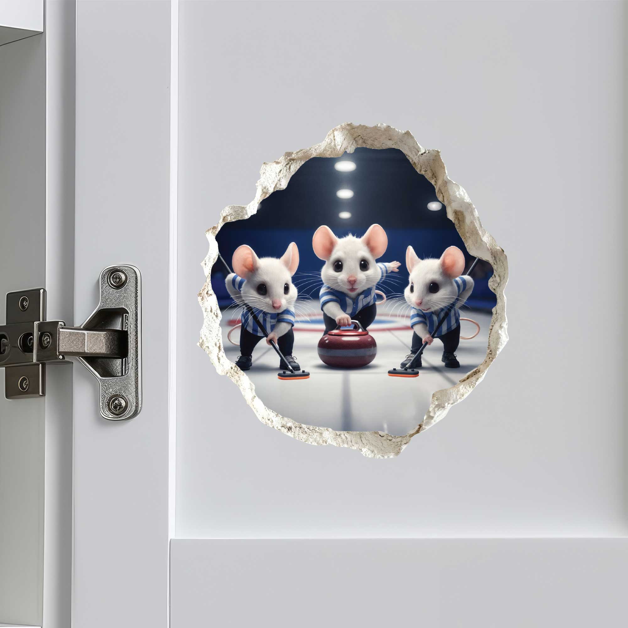 Curling Mouse Hole Decal