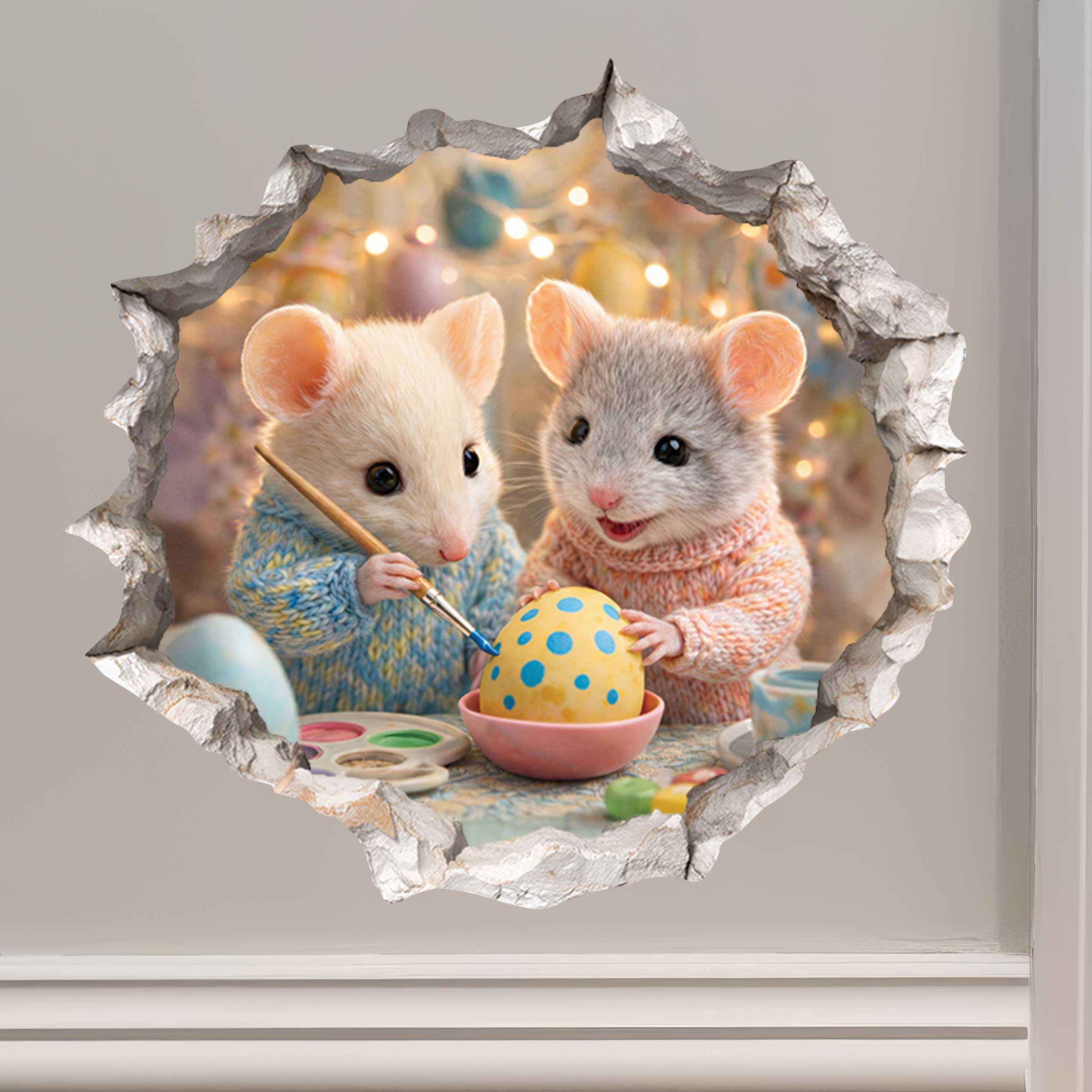 Easter Egg Painting Party Mouse Hole Decal