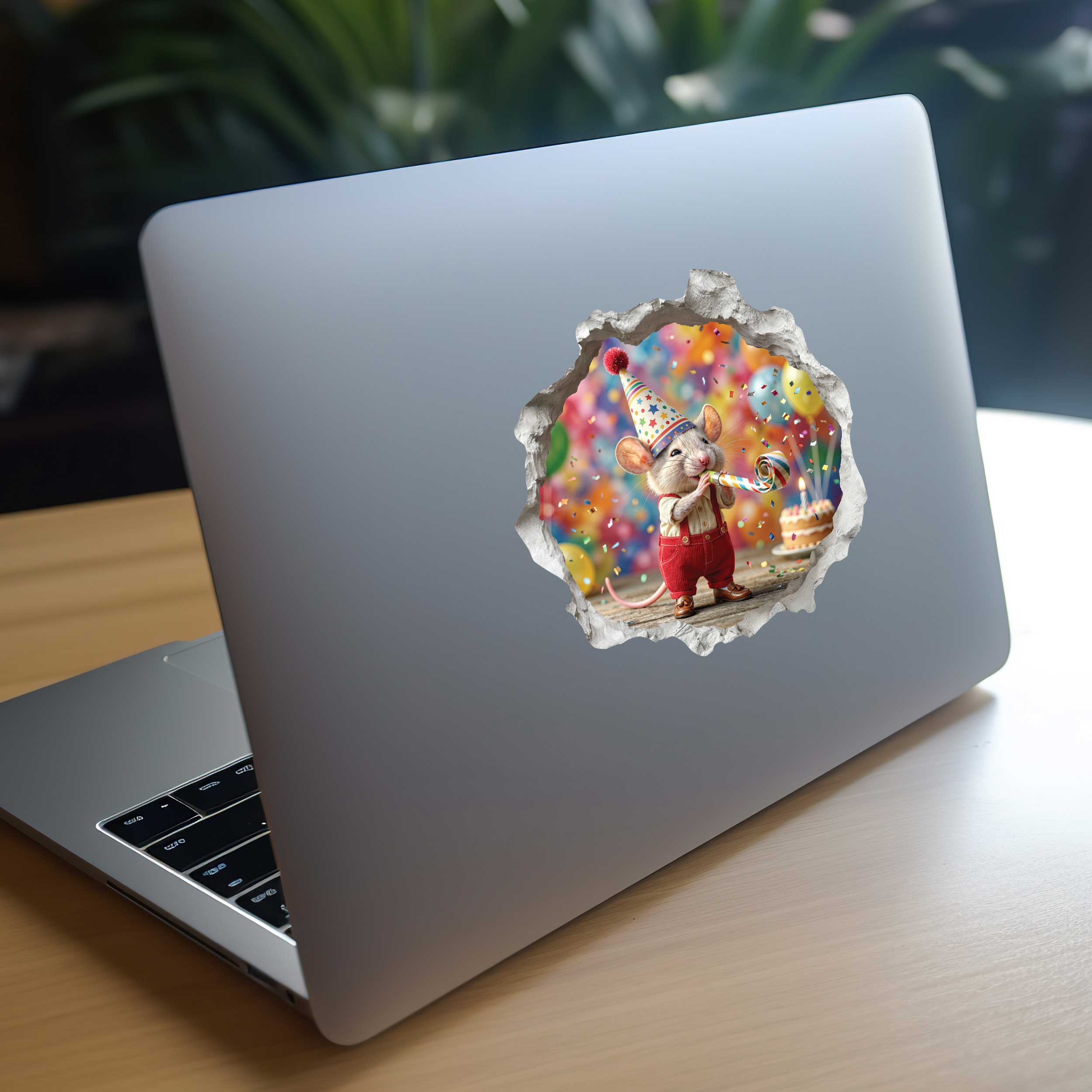 Birthday Celebration Mouse Hole Decal