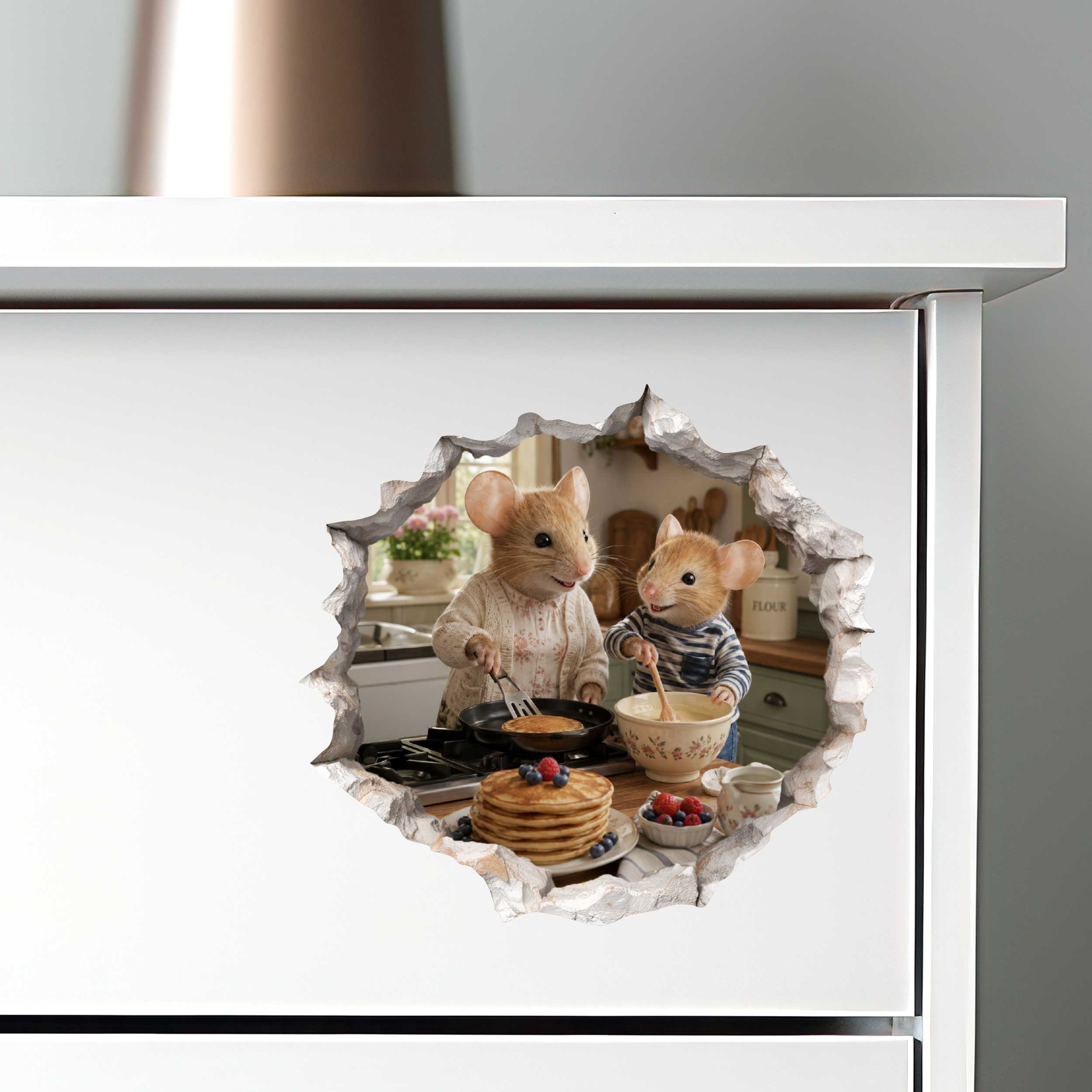 Grandson and Grandma Pancake Breakfast Mouse Hole Decal