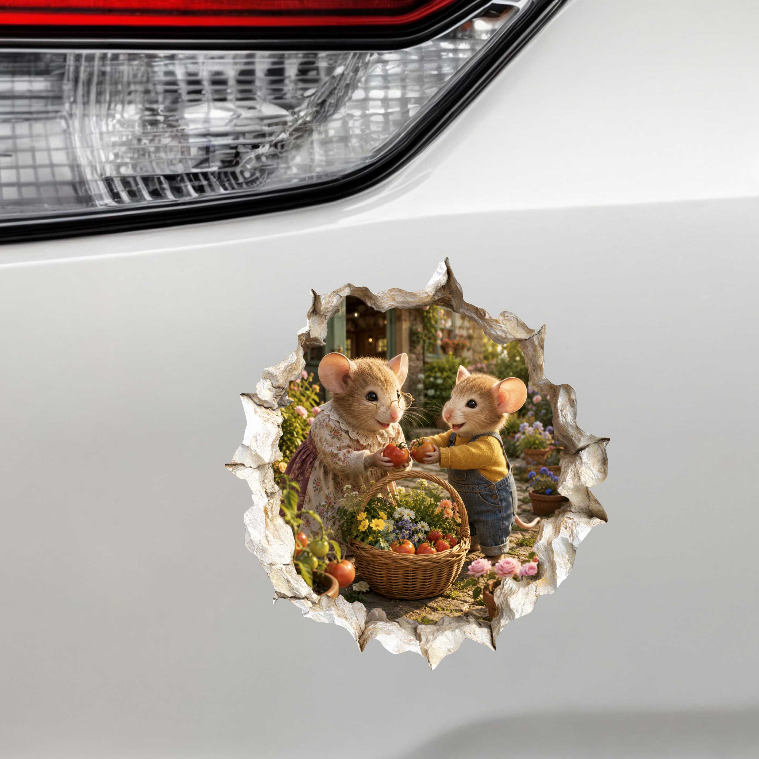 Grandson and Grandma Garden Harvest Mouse Hole Decal