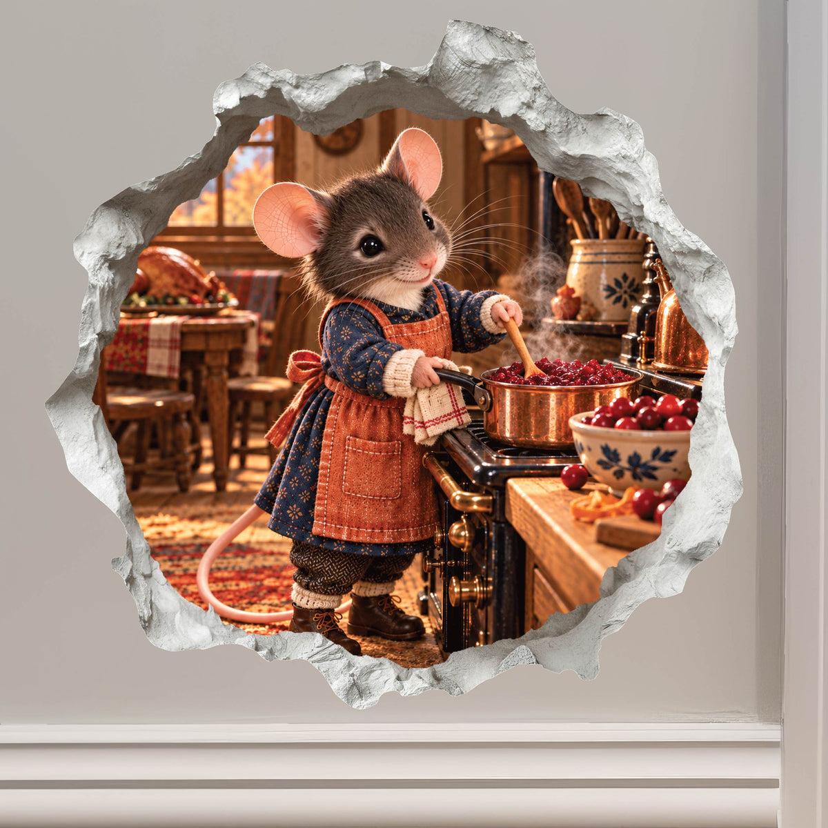 Thanksgiving Cranberry Sauce Mouse Hole Decal
