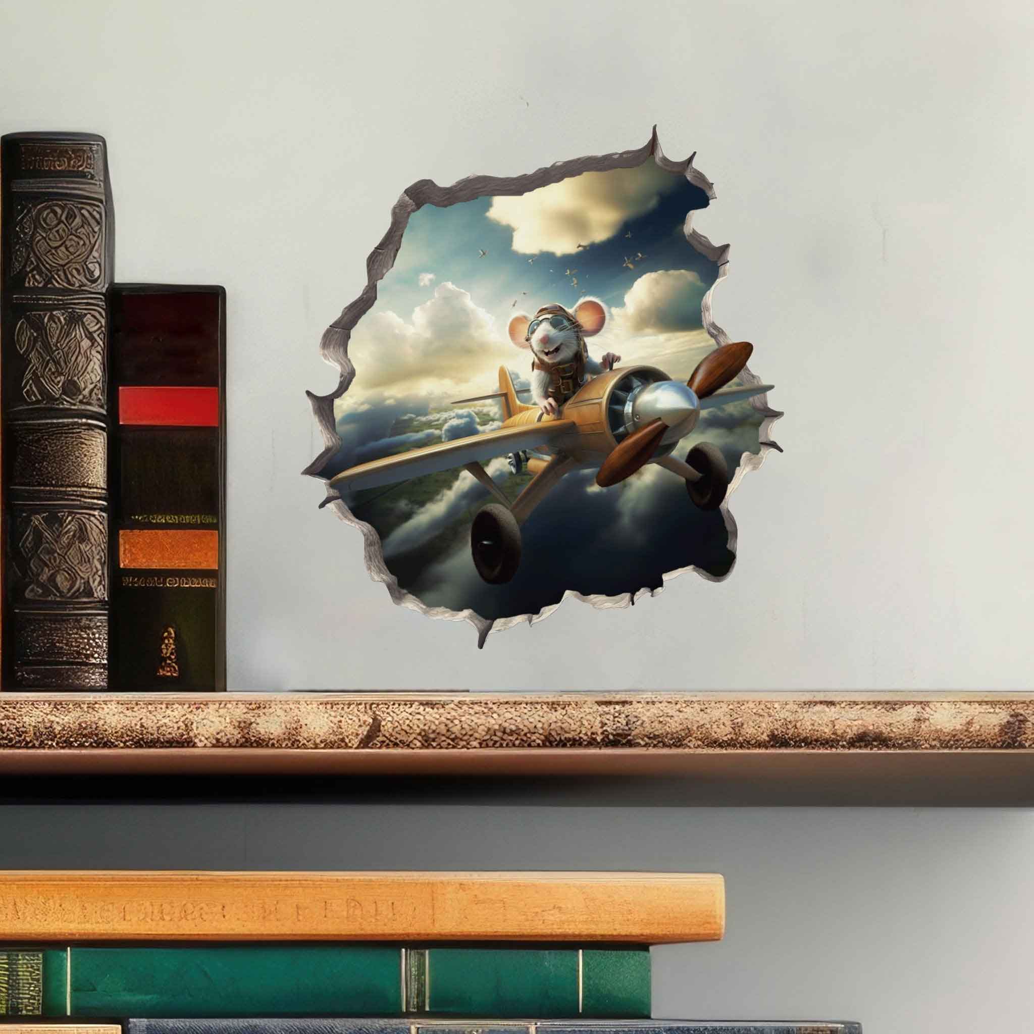 Airplane Mouse Hole Decal - My Wonderful Walls