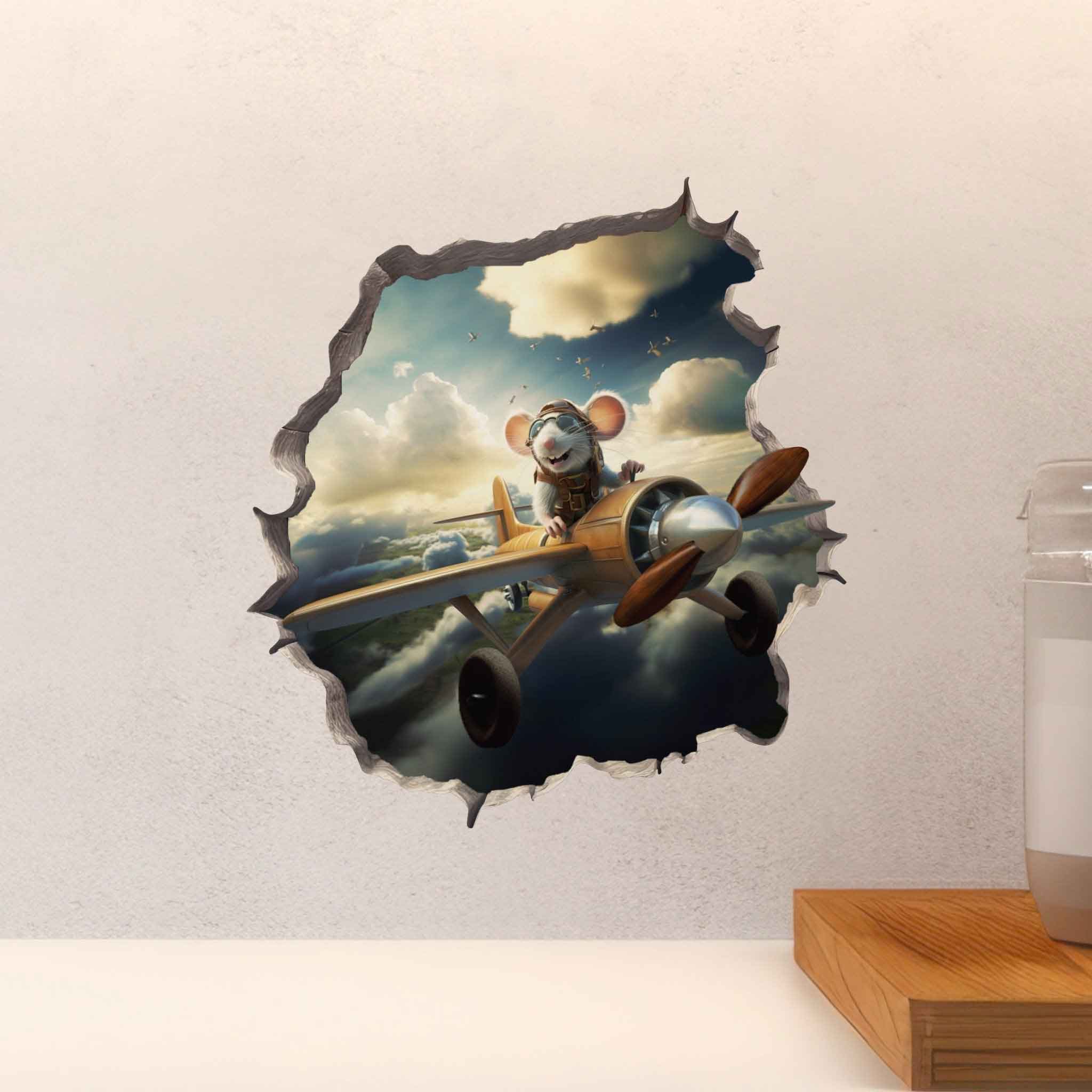 Airplane Mouse Hole Decal - My Wonderful Walls