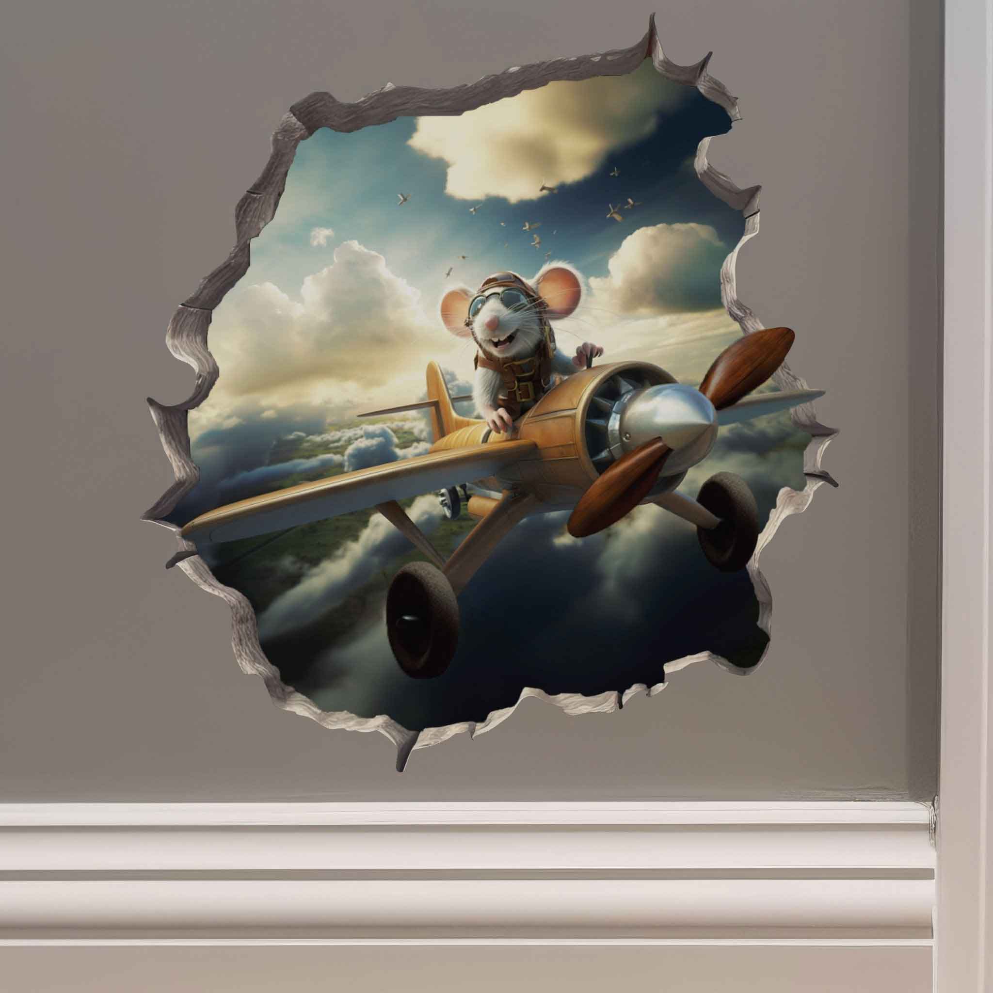 Airplane Mouse Hole Decal - My Wonderful Walls