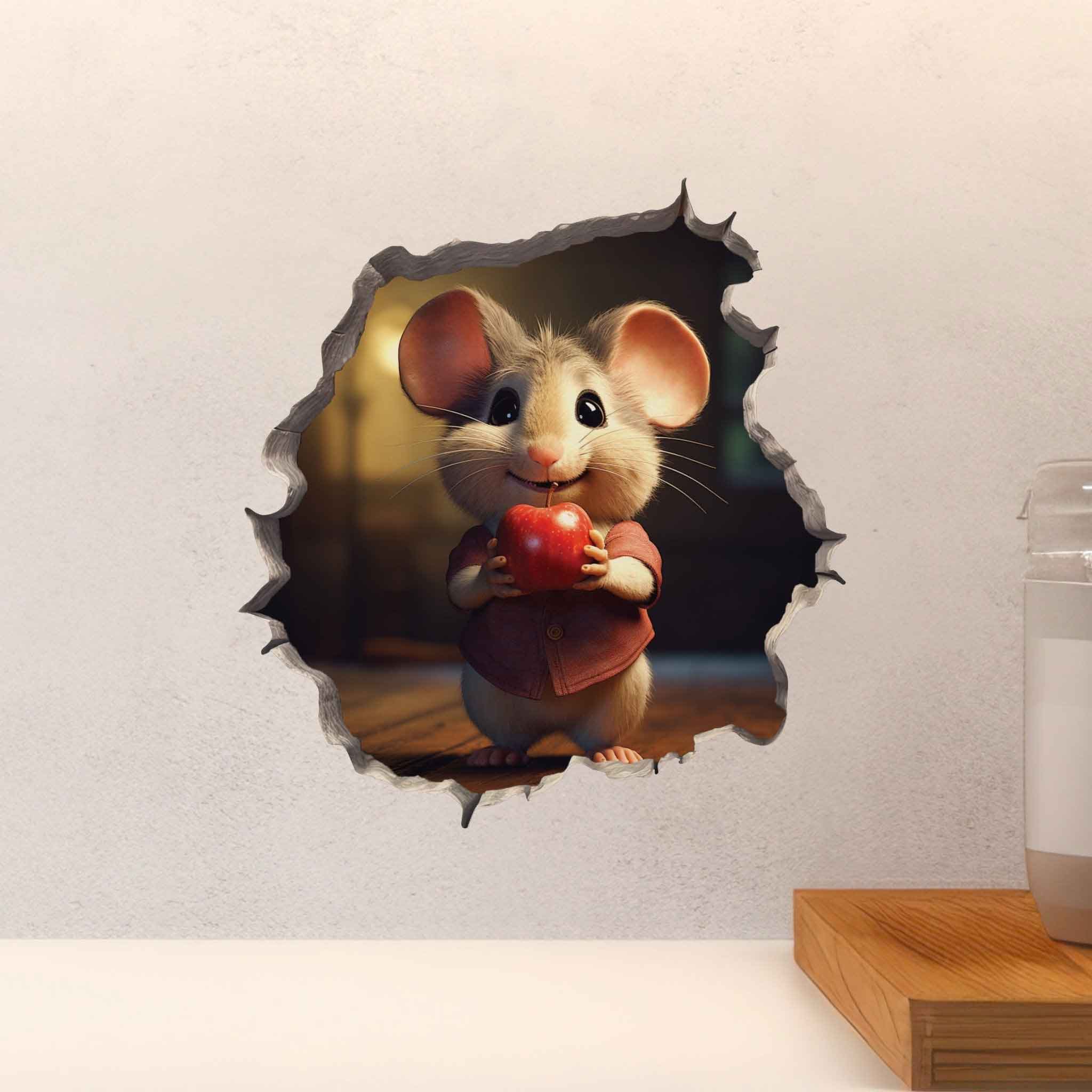Apple Mouse Hole Decal - My Wonderful Walls