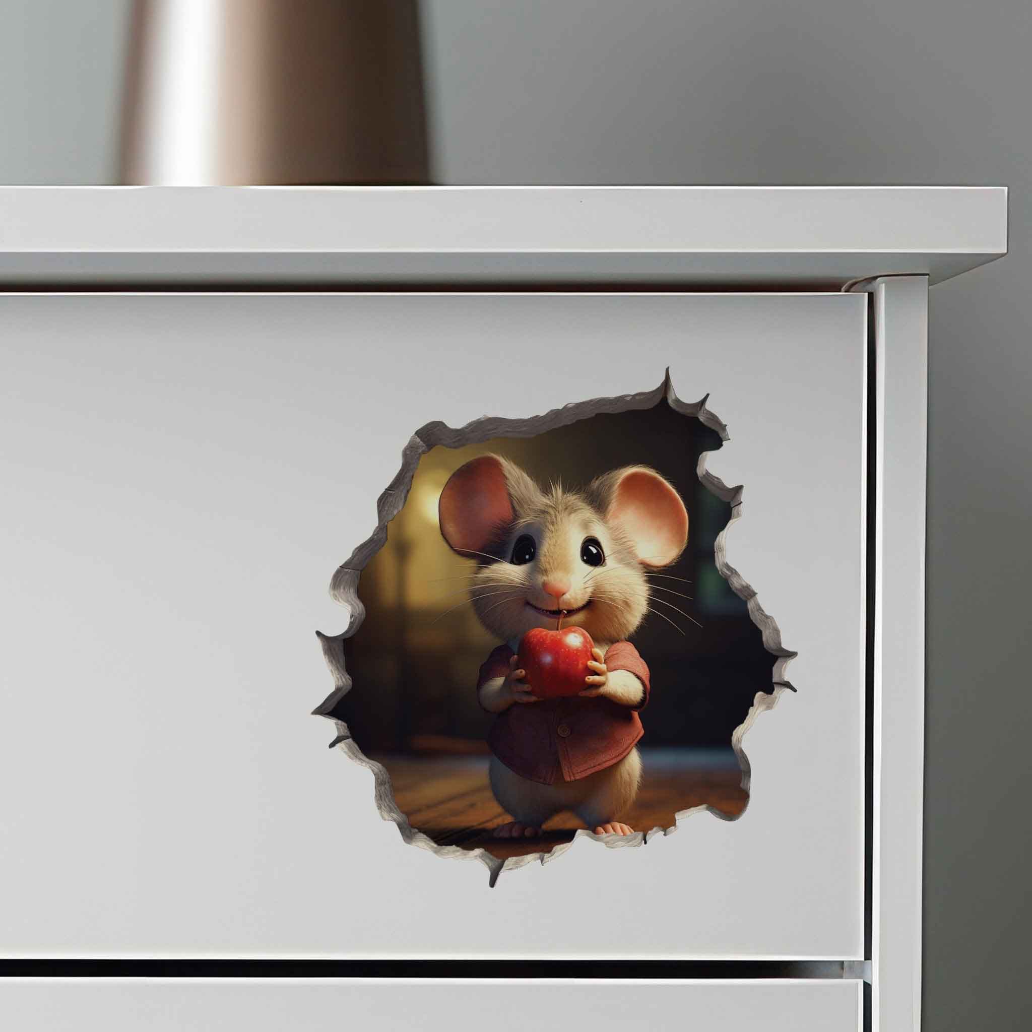 Apple Mouse Hole Decal - My Wonderful Walls