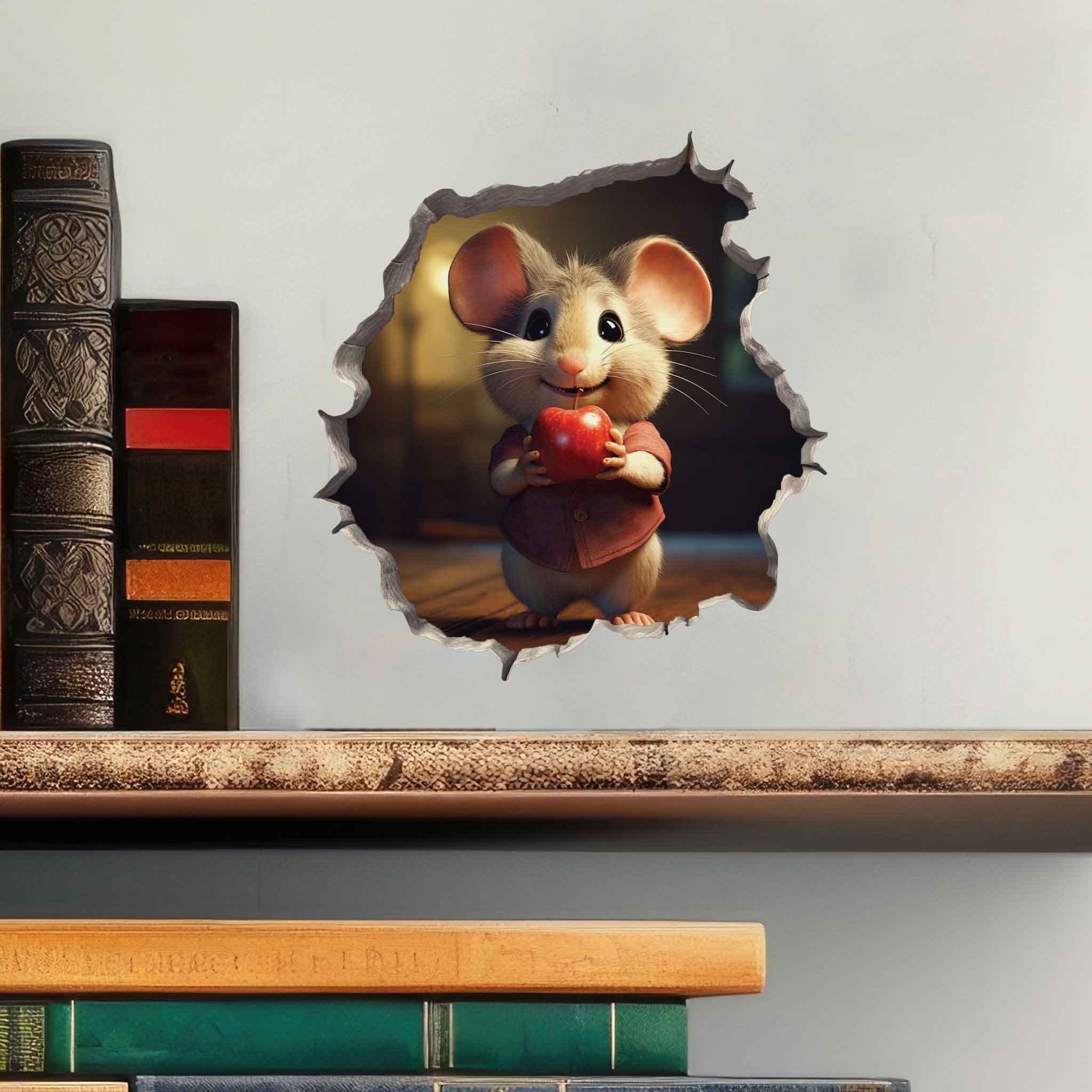 Apple Mouse Hole Decal - My Wonderful Walls