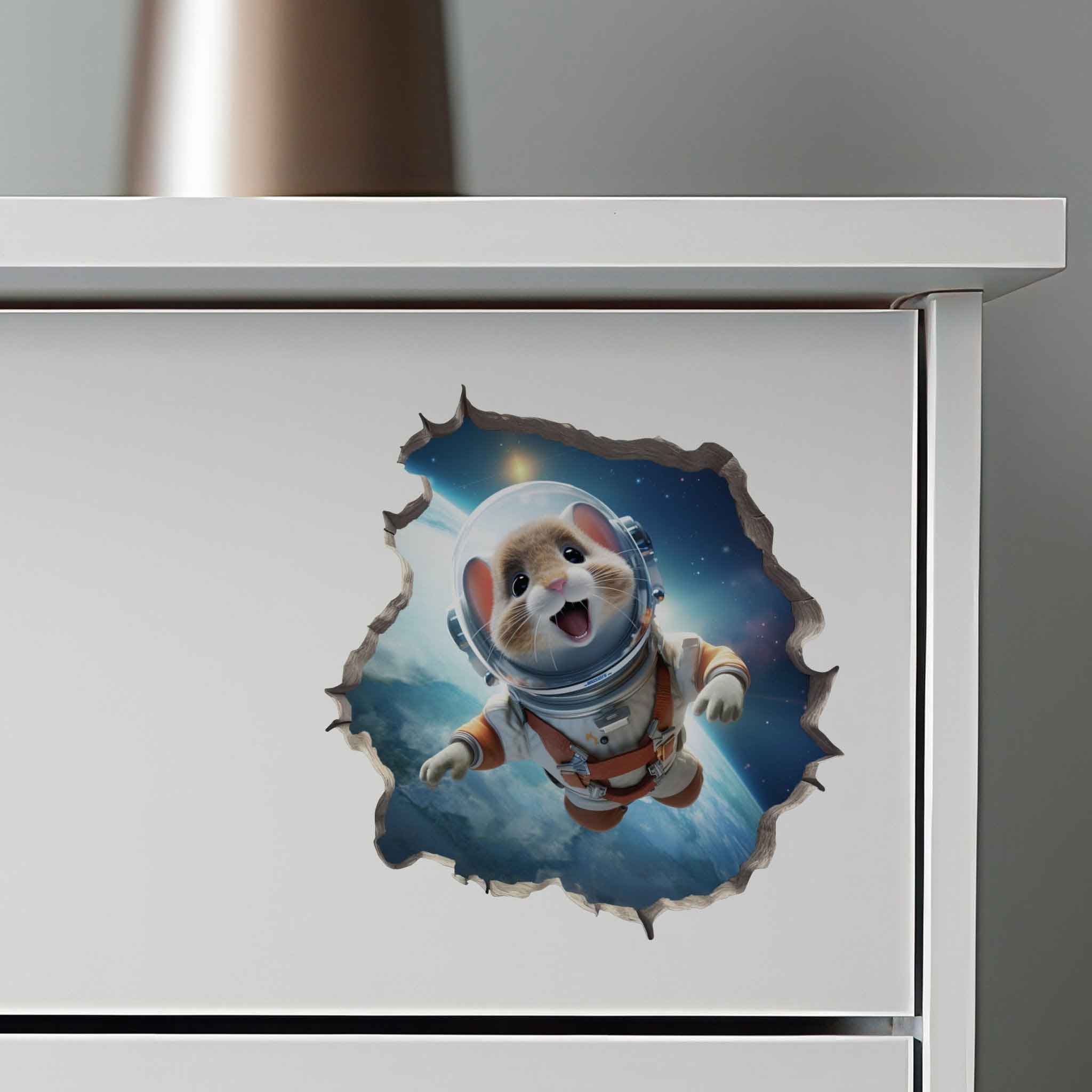 Astronaut Mouse Hole Decal - My Wonderful Walls