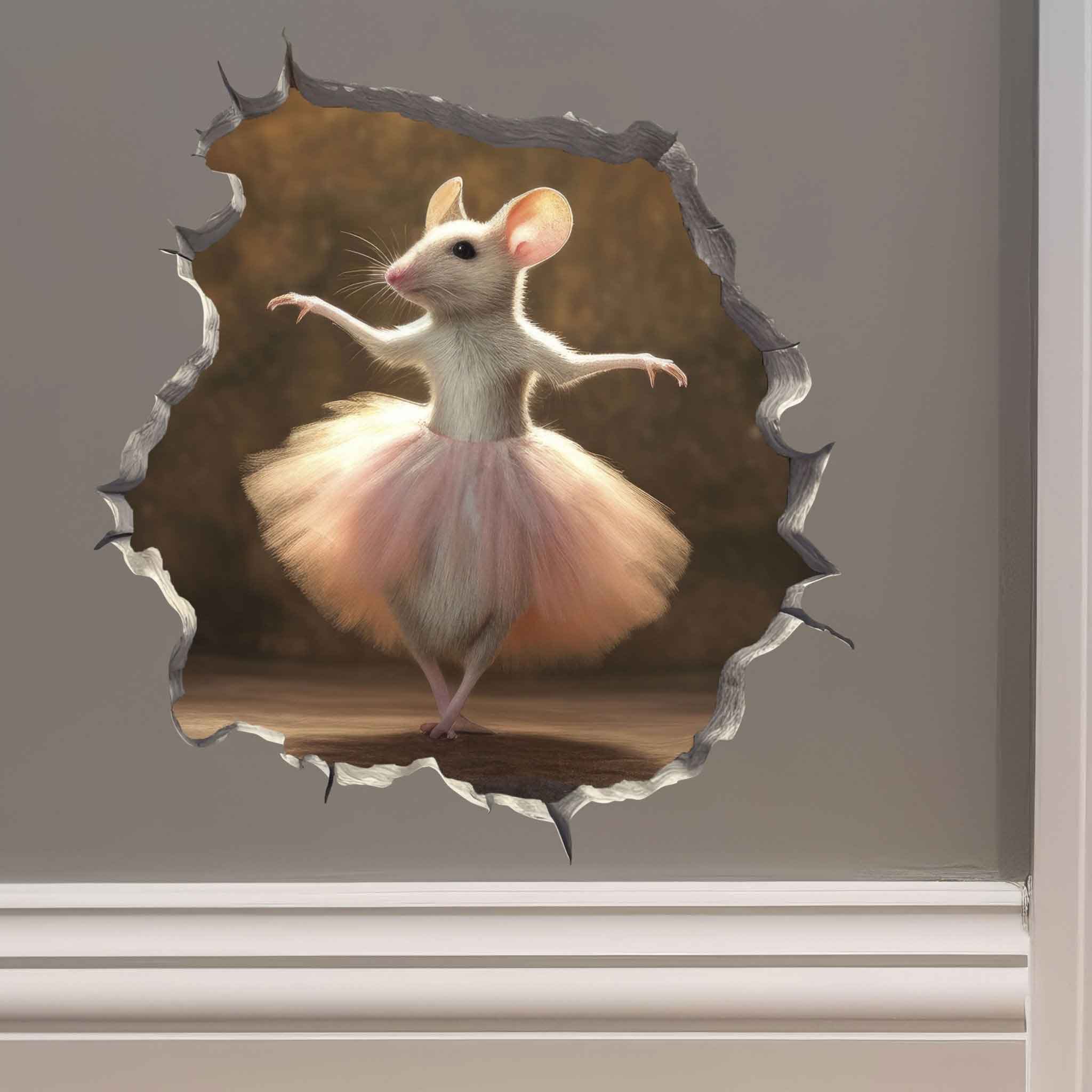 Ballerina Mouse Hole Decal - My Wonderful Walls